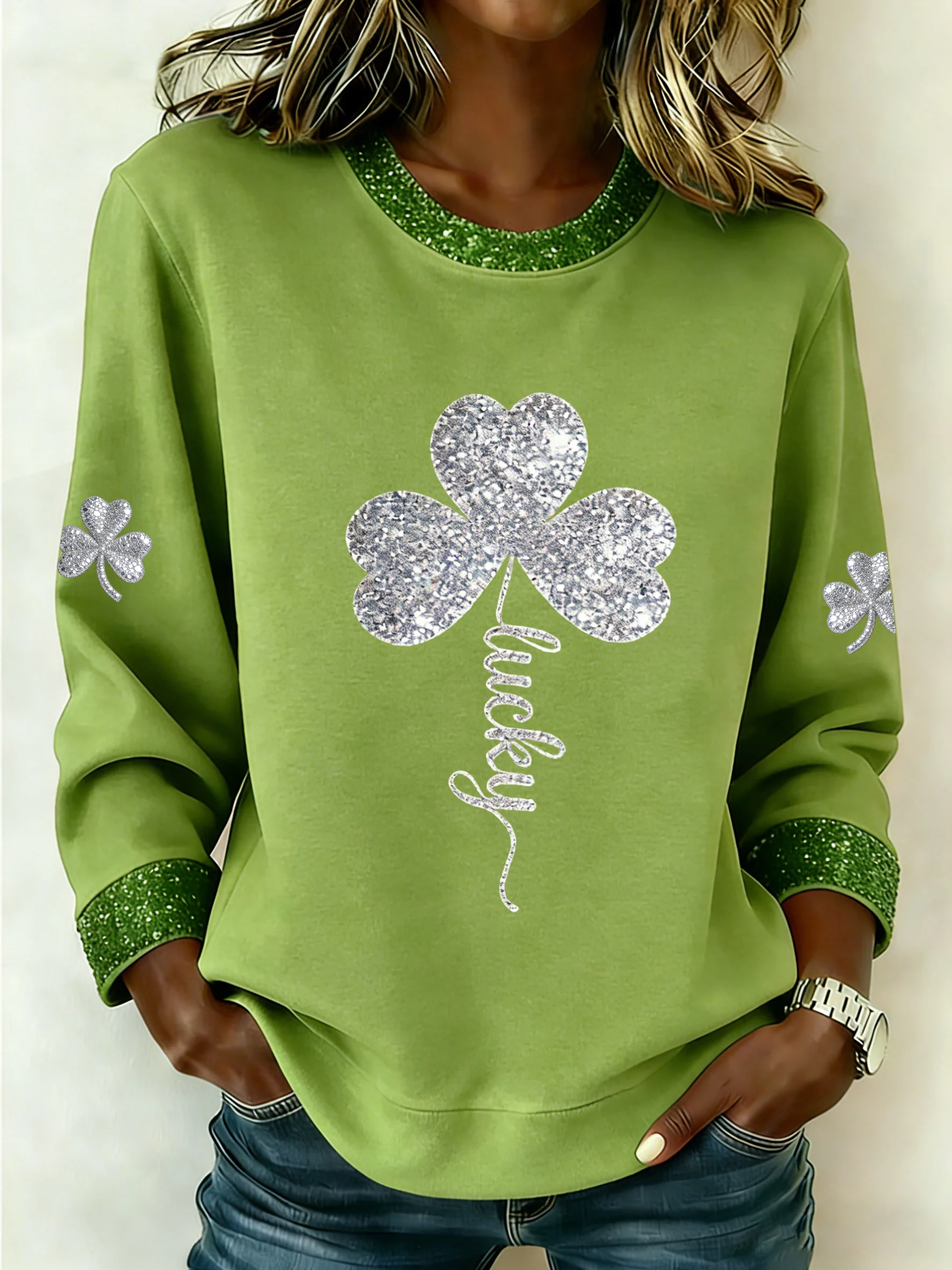 Women's St. Patrick's Day Print Casual Sweatshirt
