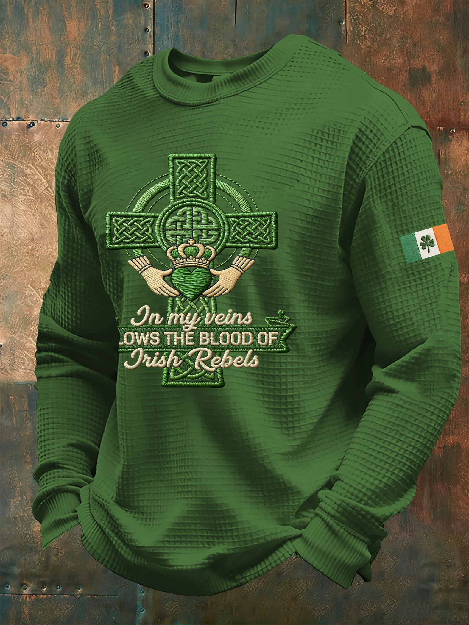 Men's St. Patrick's Day Printed Waffle T-Shirt