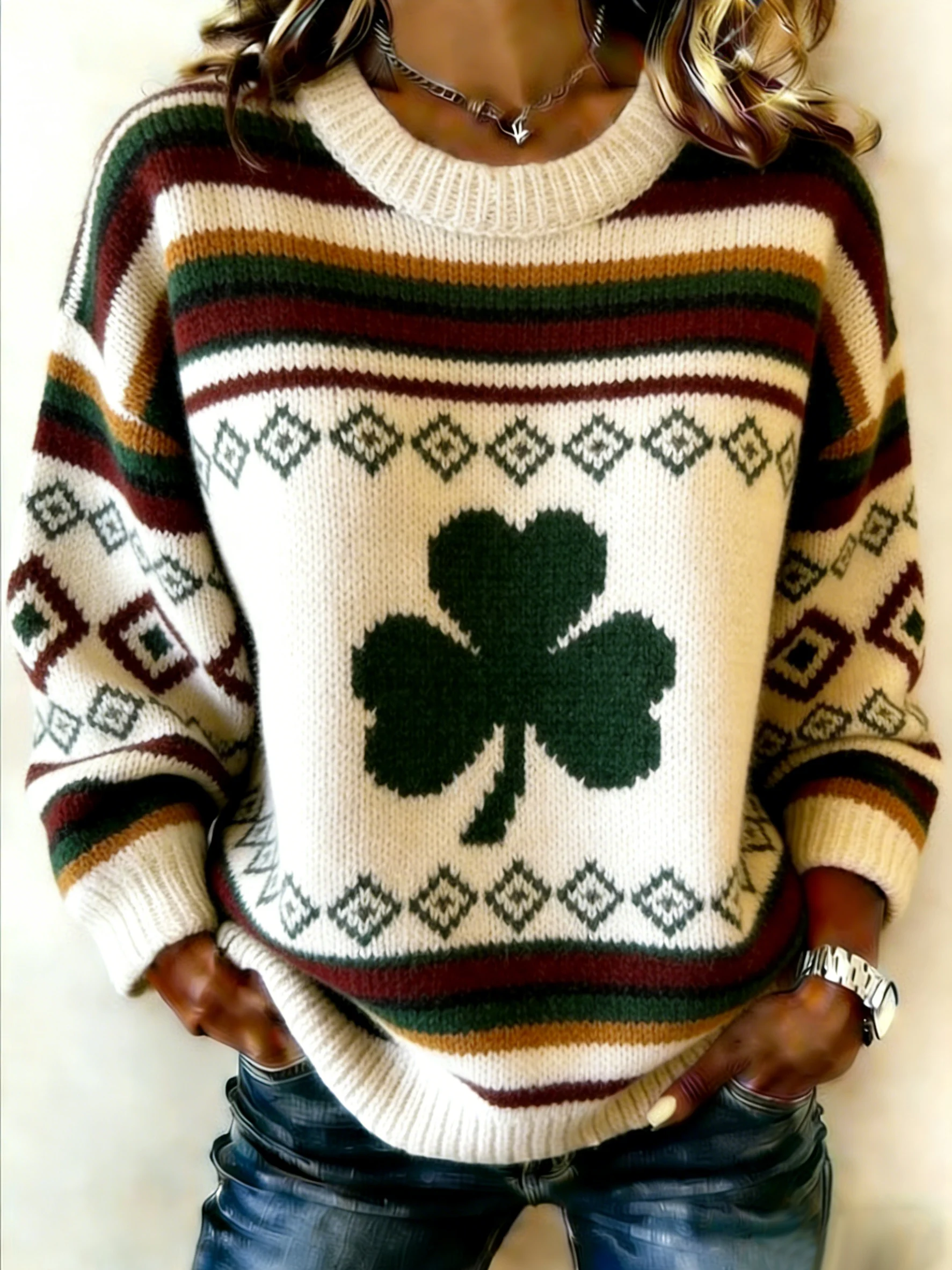 Women's Saint Pao Print Knit Sweater