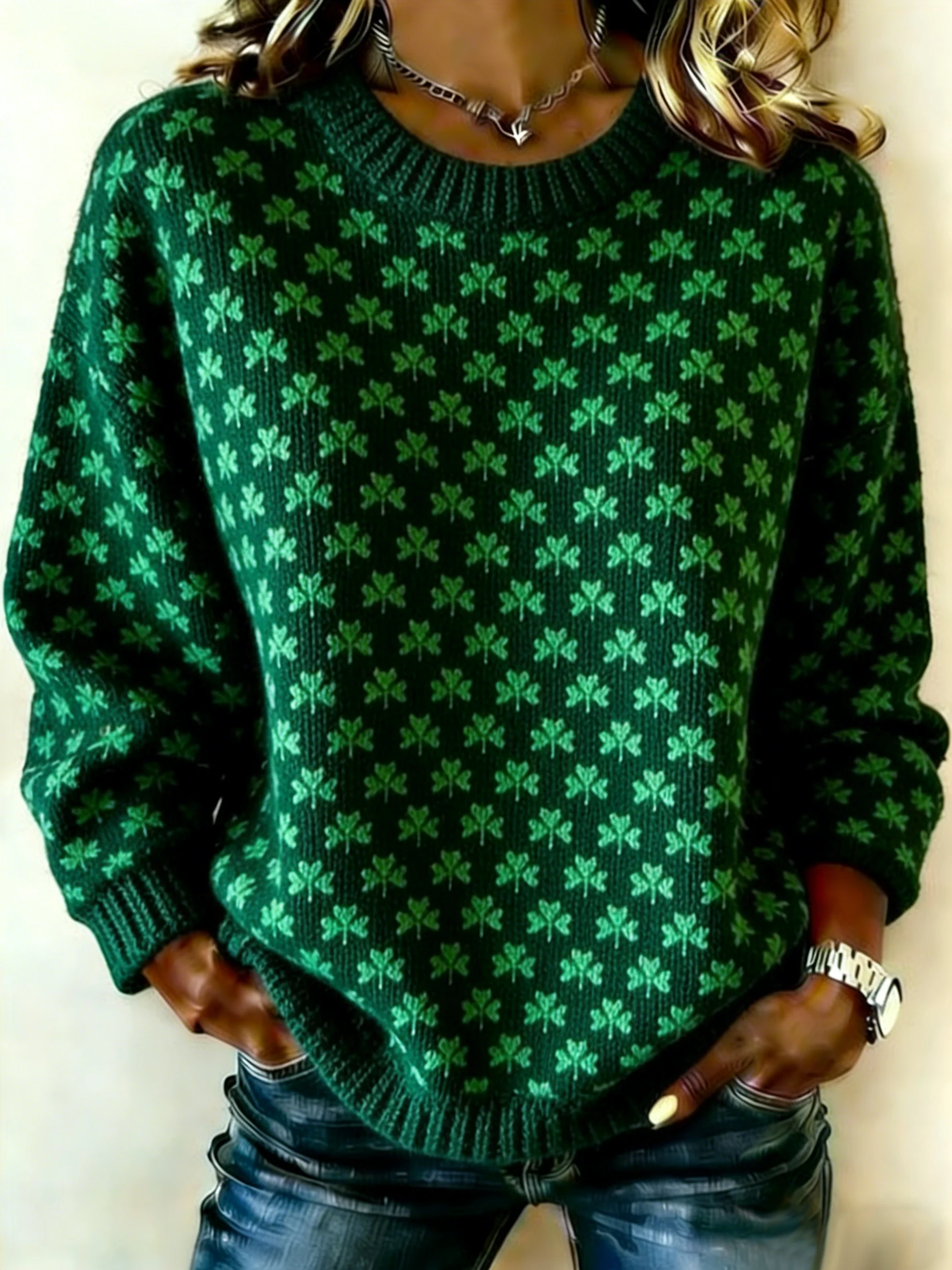 Women's Saint Pao Print Knit Sweater