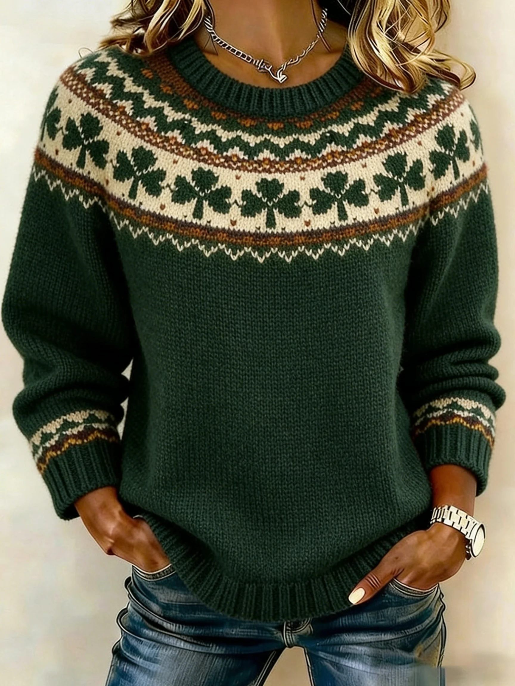 Women's St. Patrick's Day Knit Sweatshirt