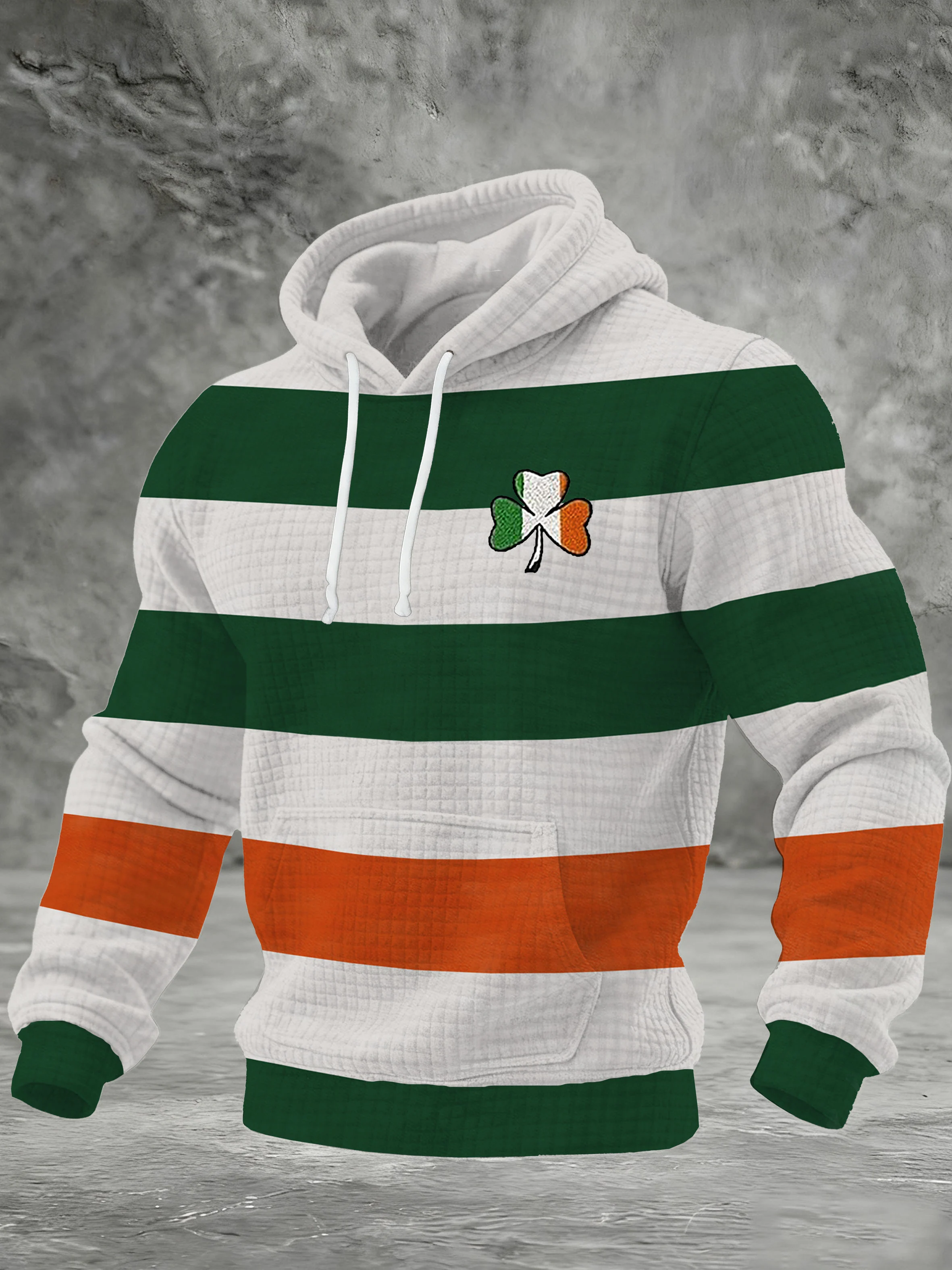 Men's Retro St Patrick's Day Printed Hoodie
