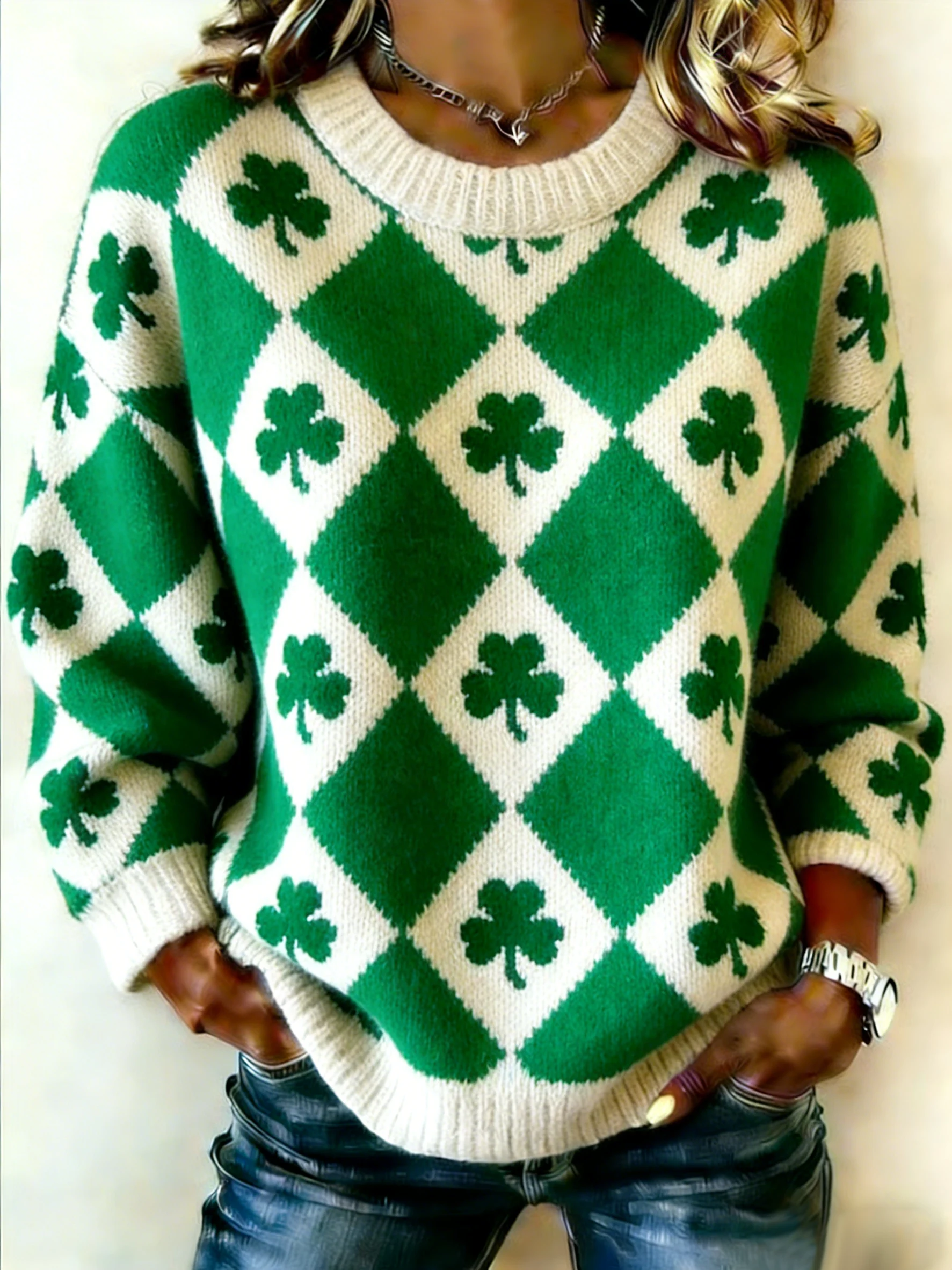 Women's Saint Pao Print Knit Sweater