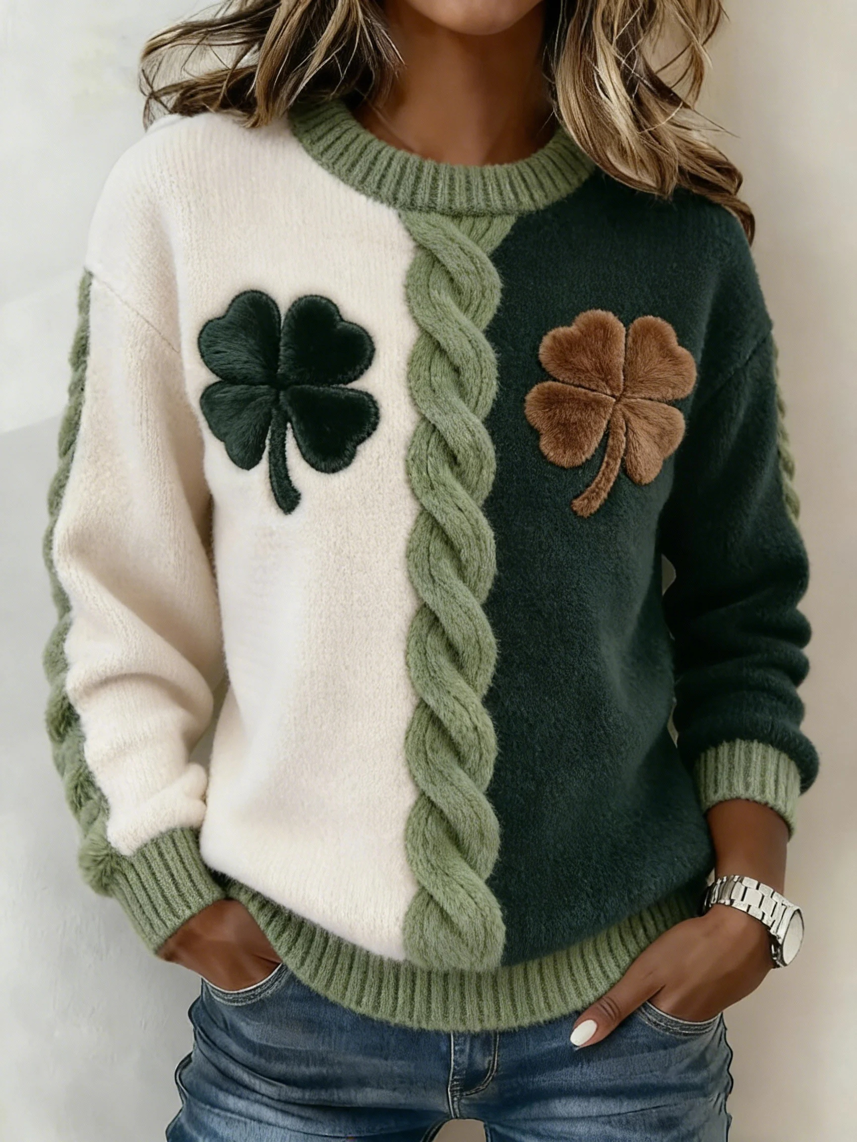 Women's St. Patrick's Day Knit Sweatshirt