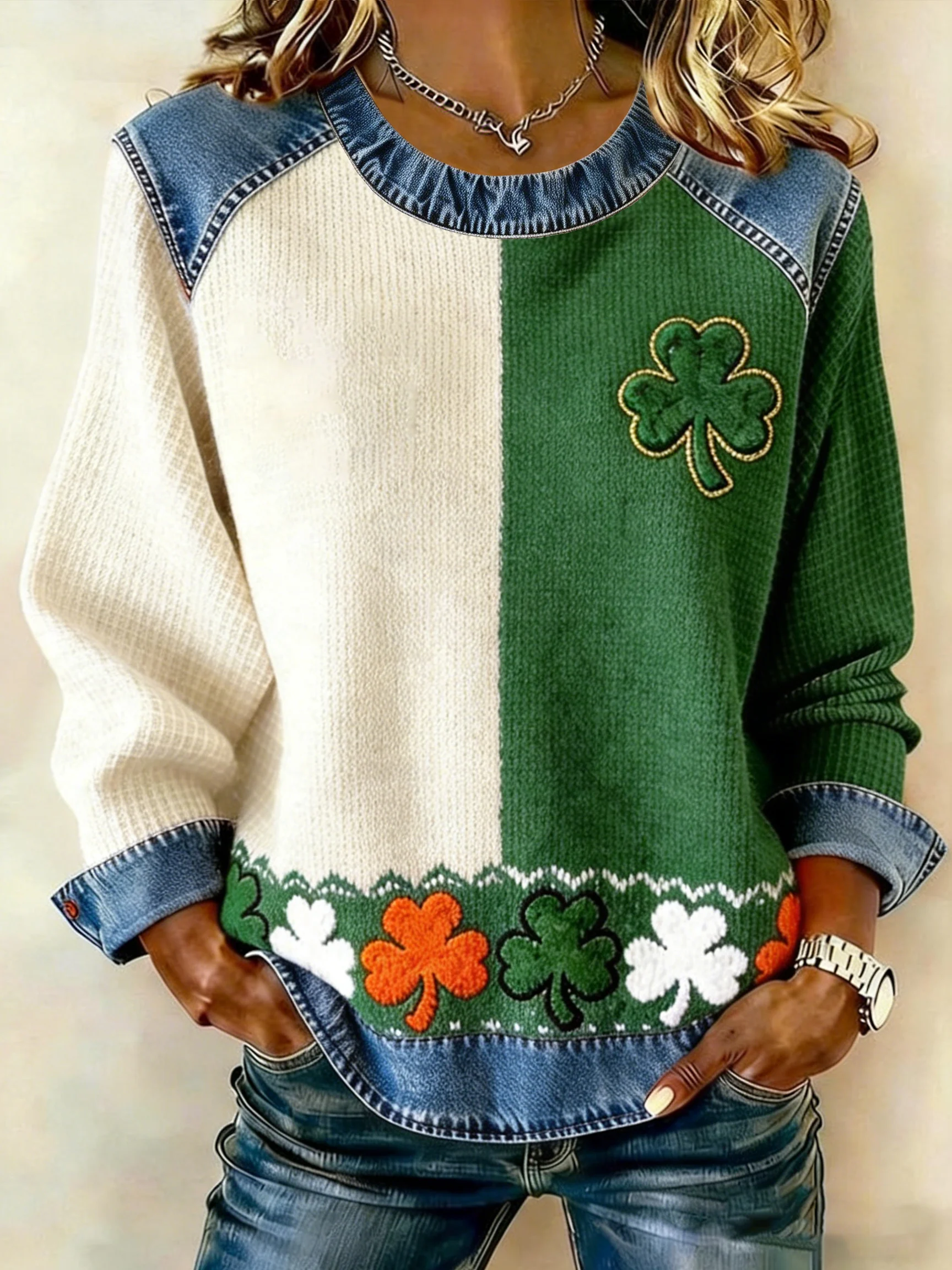 Women's St. Patrick's Day Print Casual Top