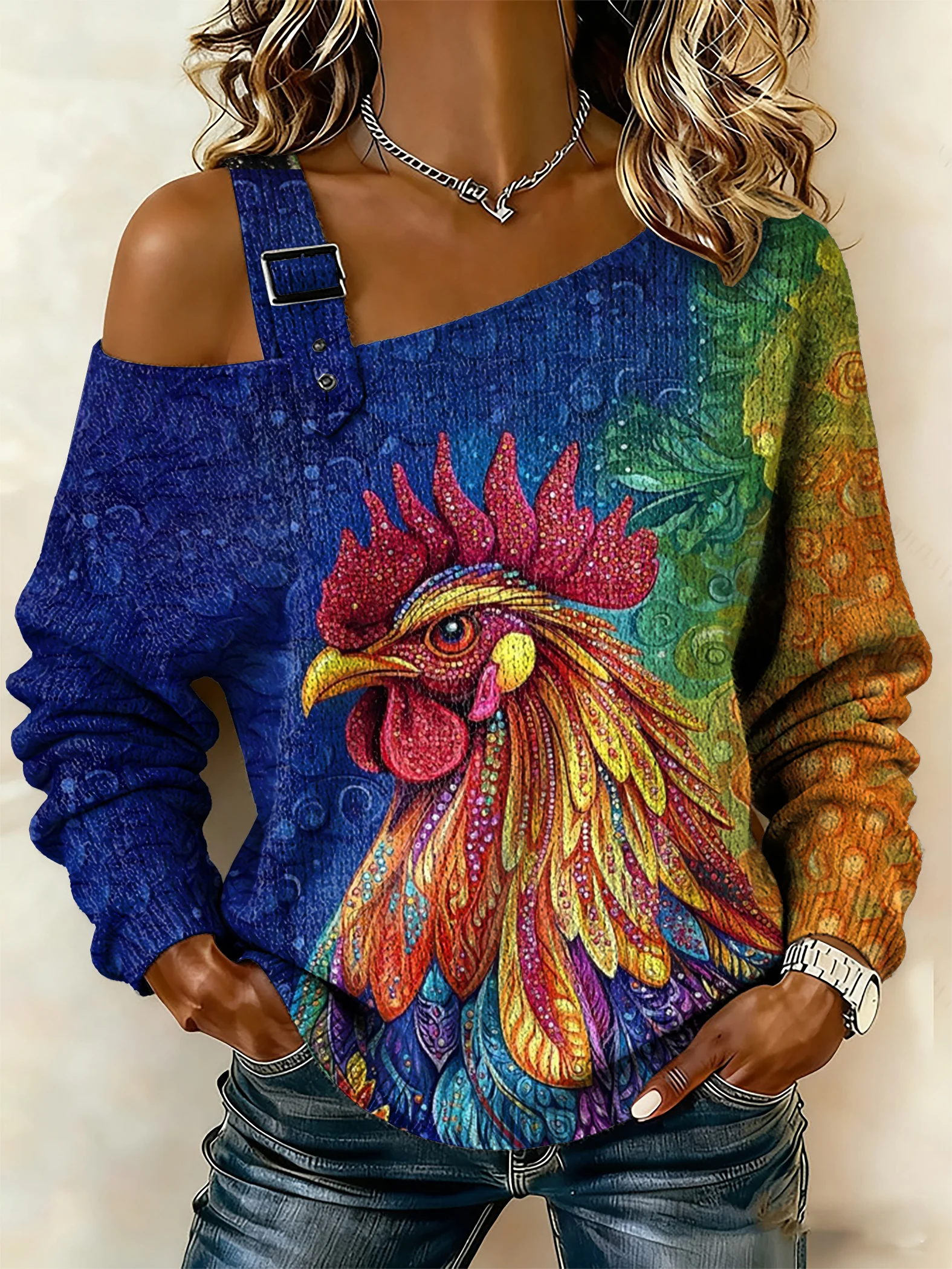 Women'S Casual Mardi Gras Print Sweatshirt