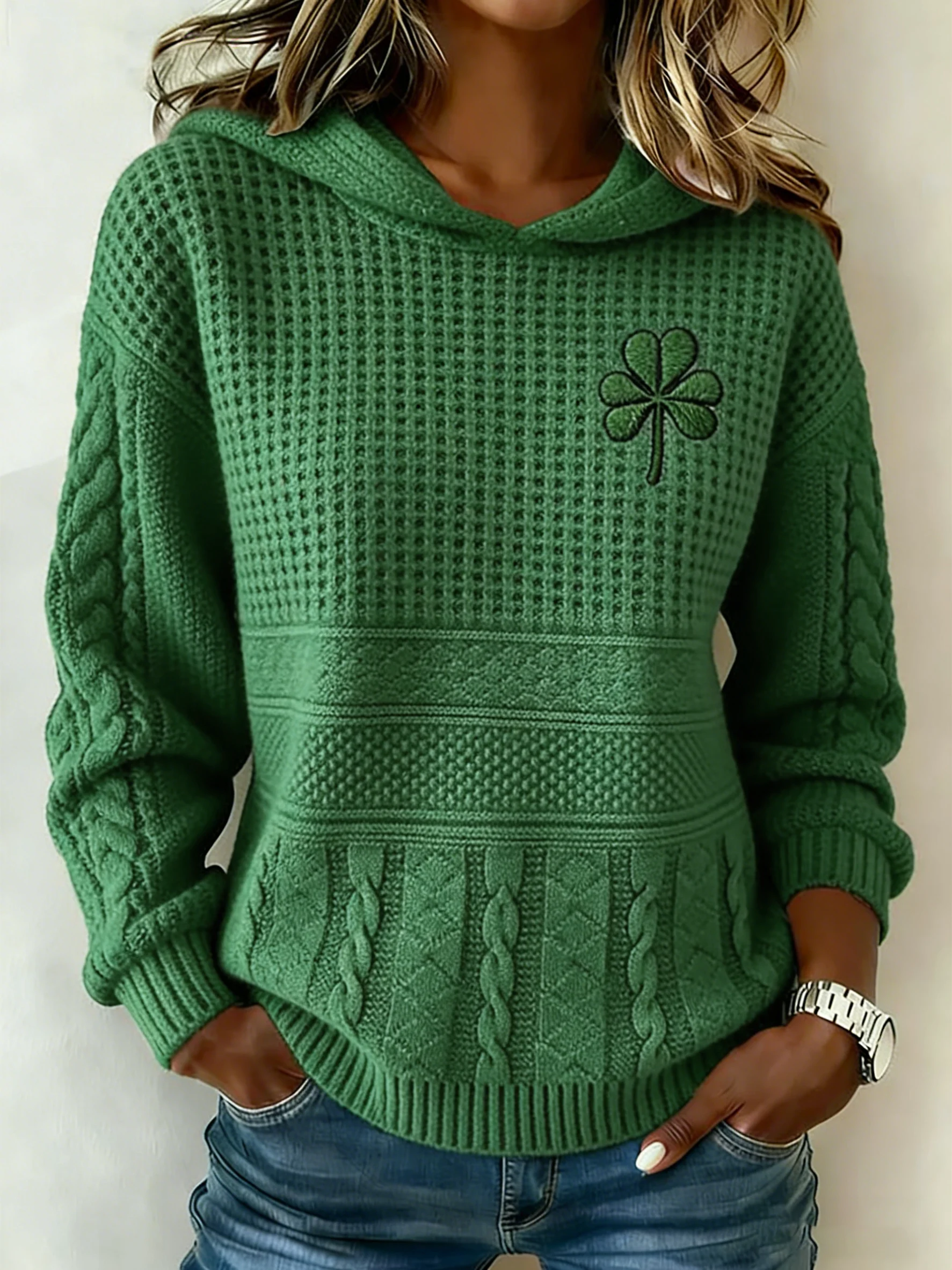 Women'S St. Patrick'S Day Shamrock Art Print Hoodie
