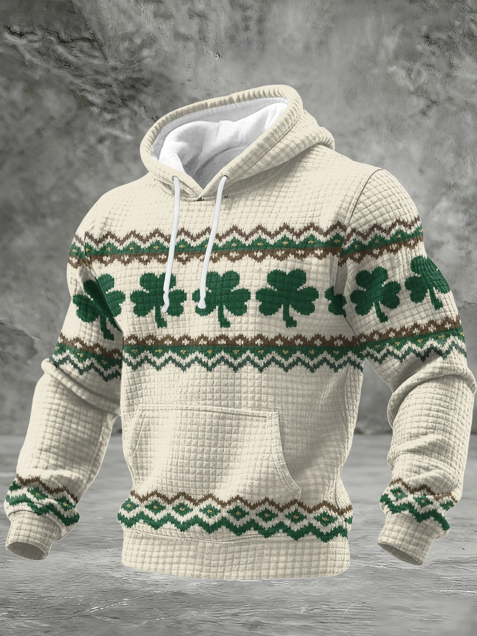 Men's St. Patrick's Day Printed Plaid Sweatshirt
