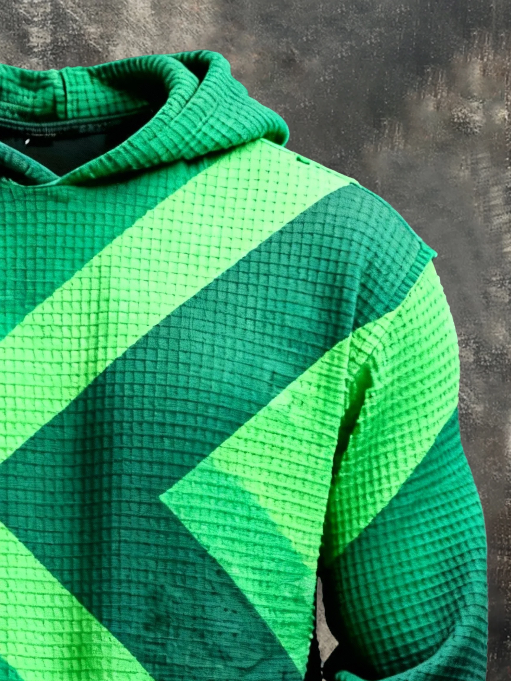 Men's Vintage Color-Block Printed Zip-Up Hoodie