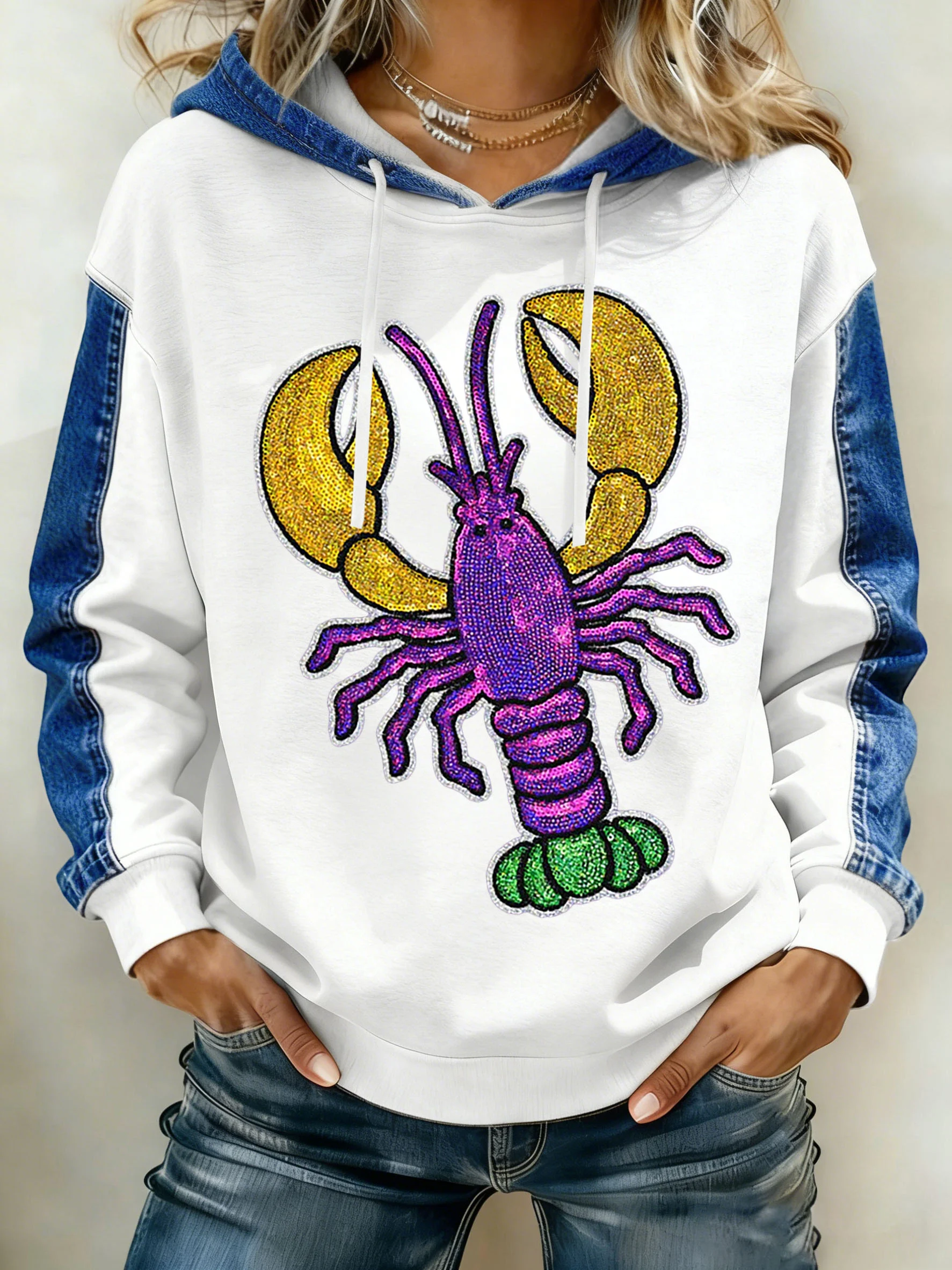 Women's Mardi Gras Print Hoodie