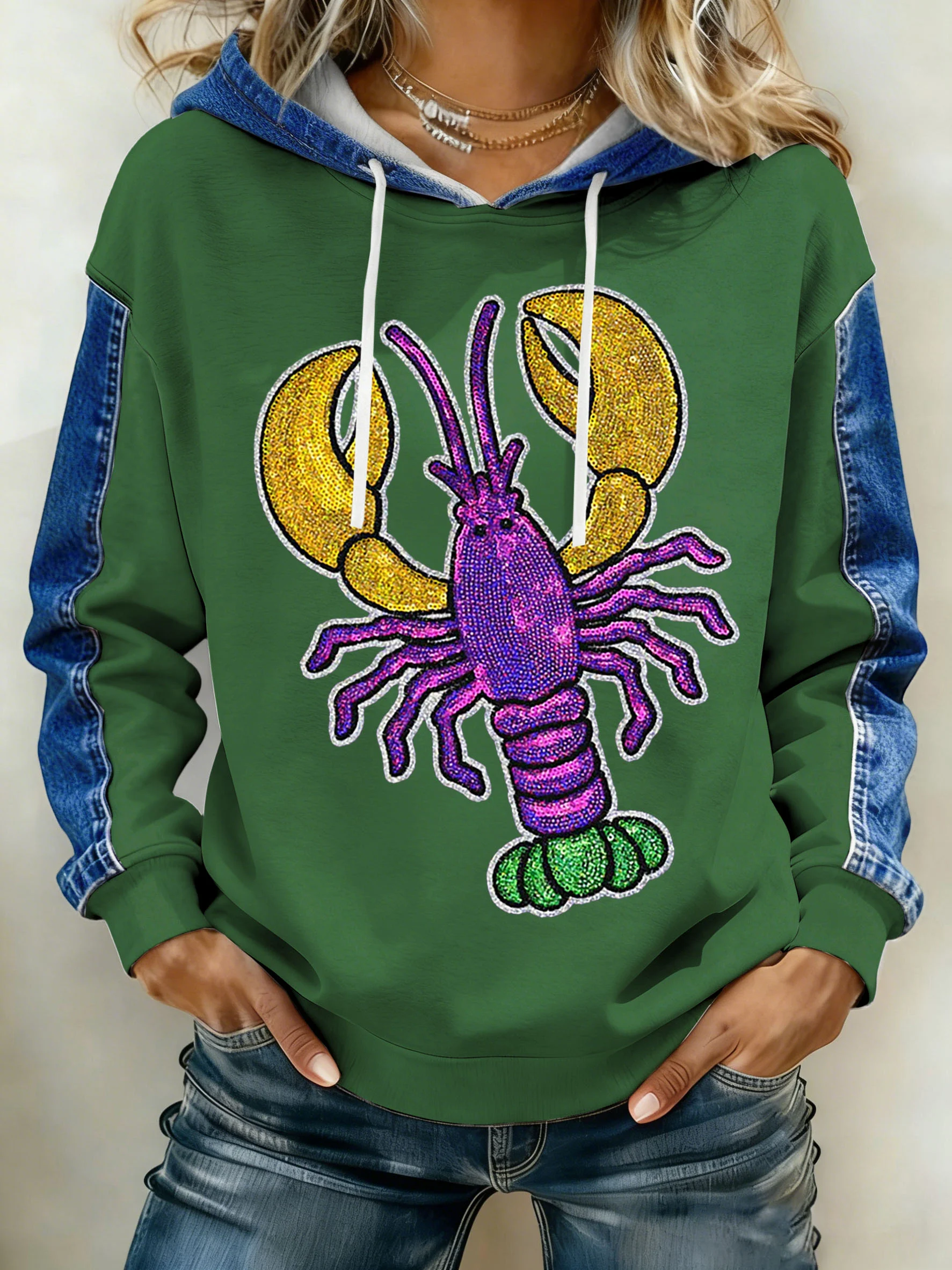 Women's Mardi Gras Print Hoodie