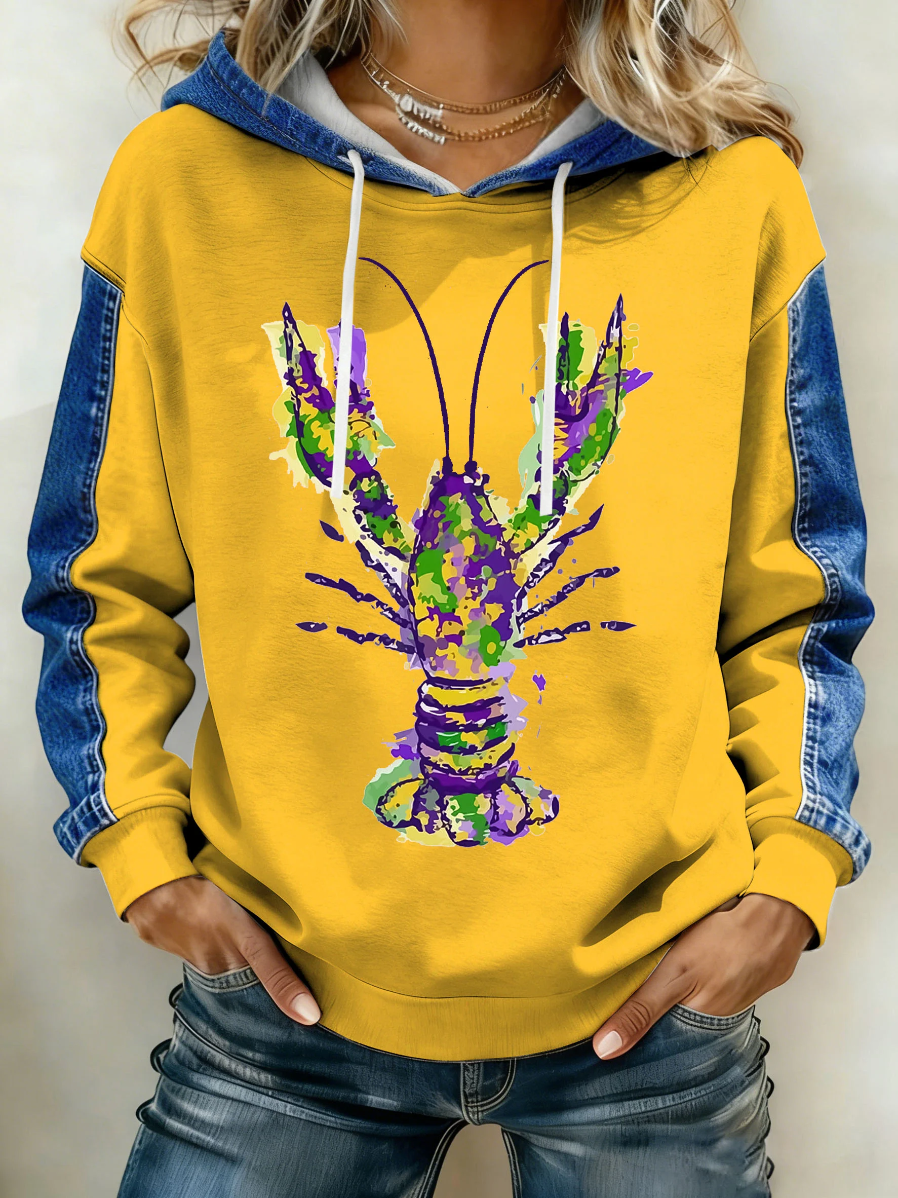 Women's Mardi Gras Print Hoodie