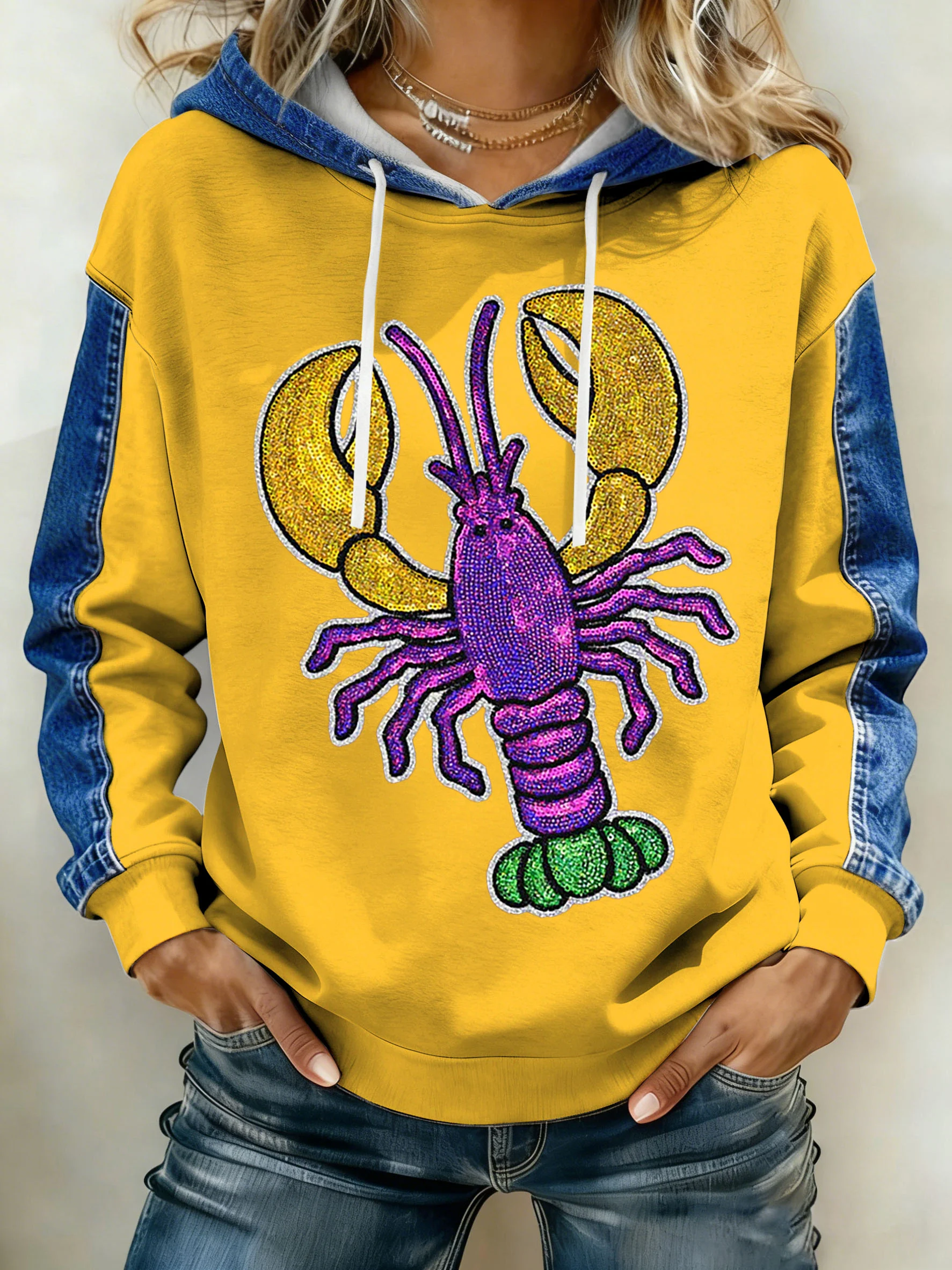 Women's Mardi Gras Print Hoodie