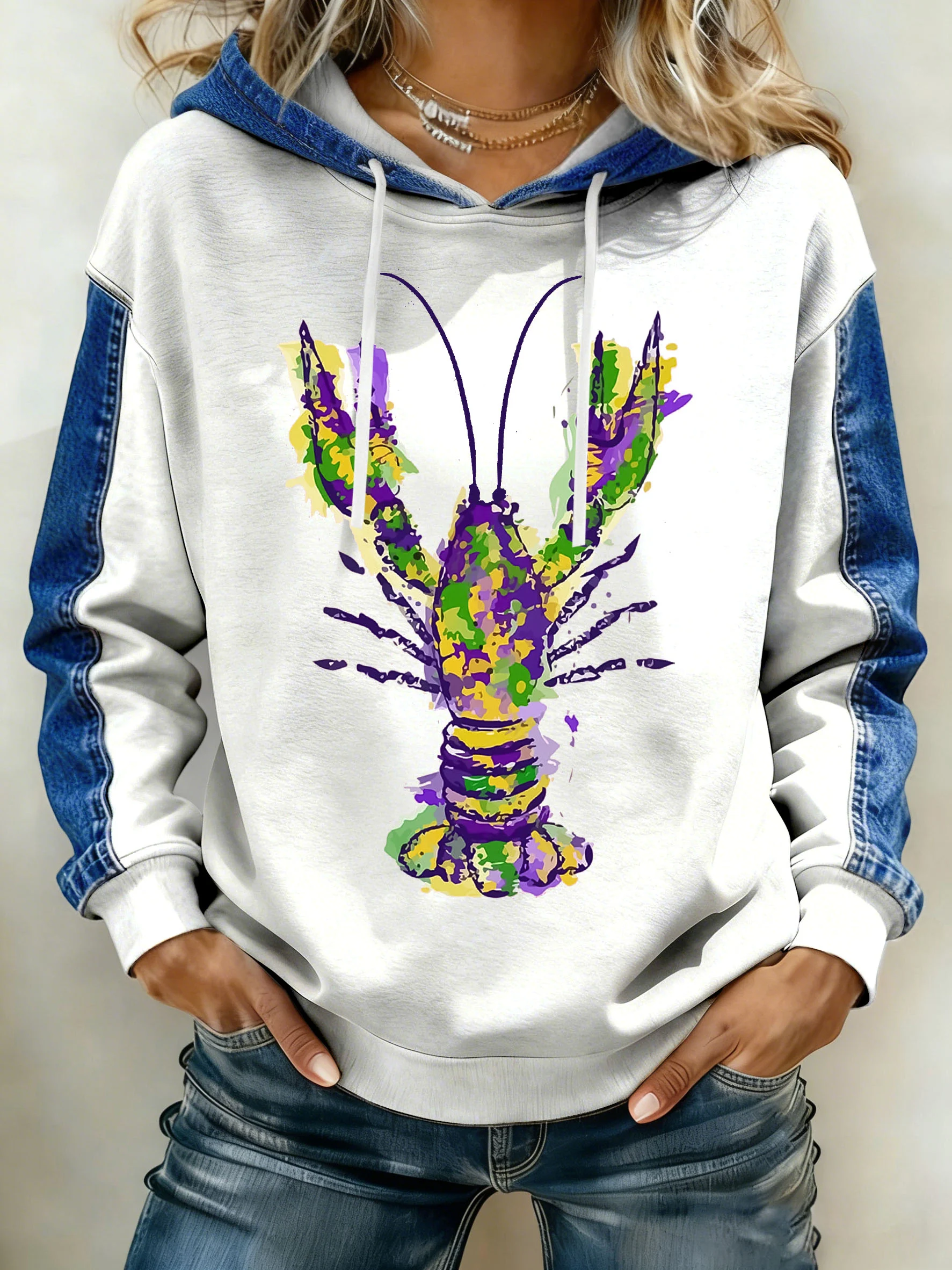 Women's Mardi Gras Print Hoodie