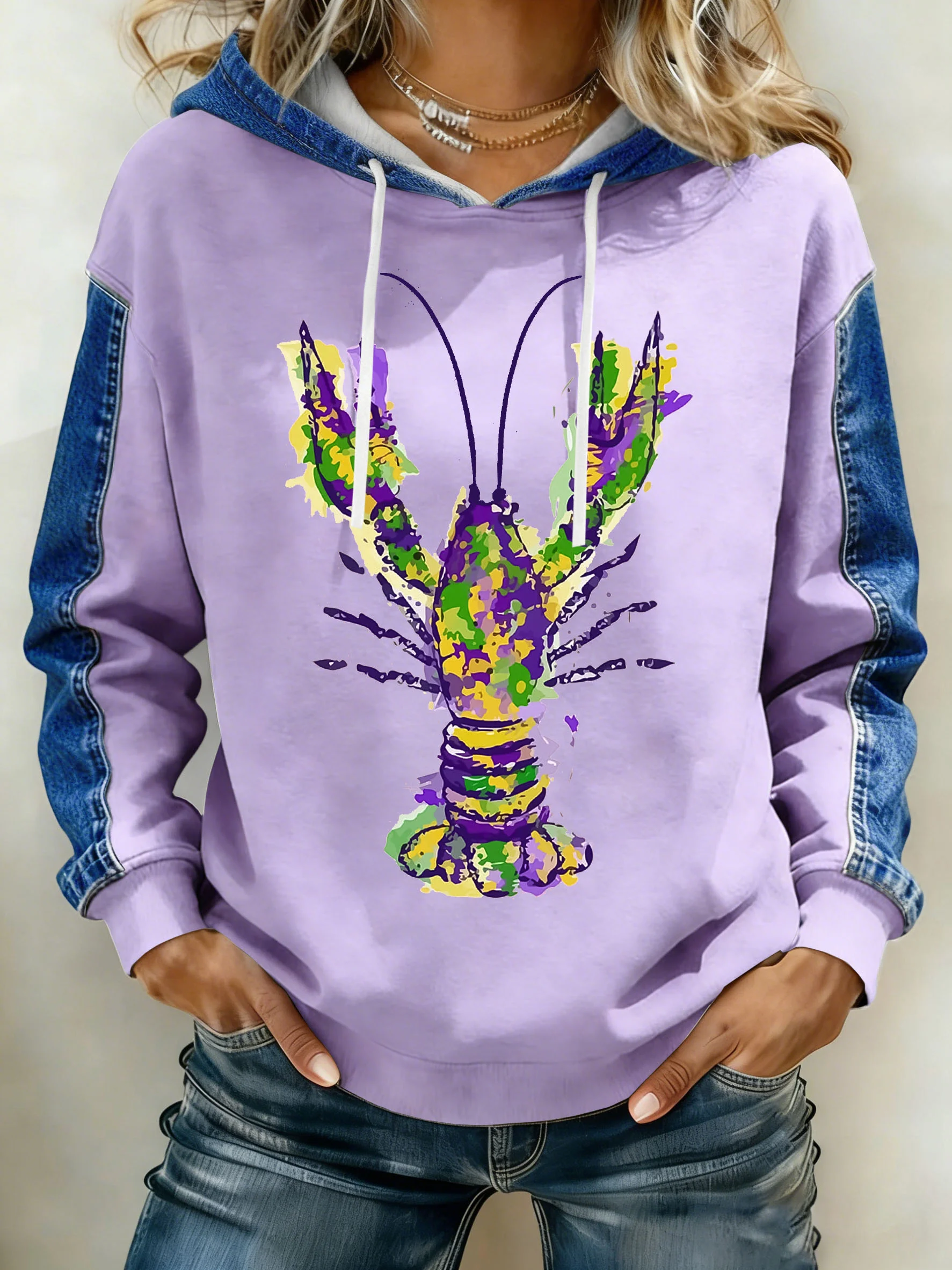 Women's Mardi Gras Print Hoodie