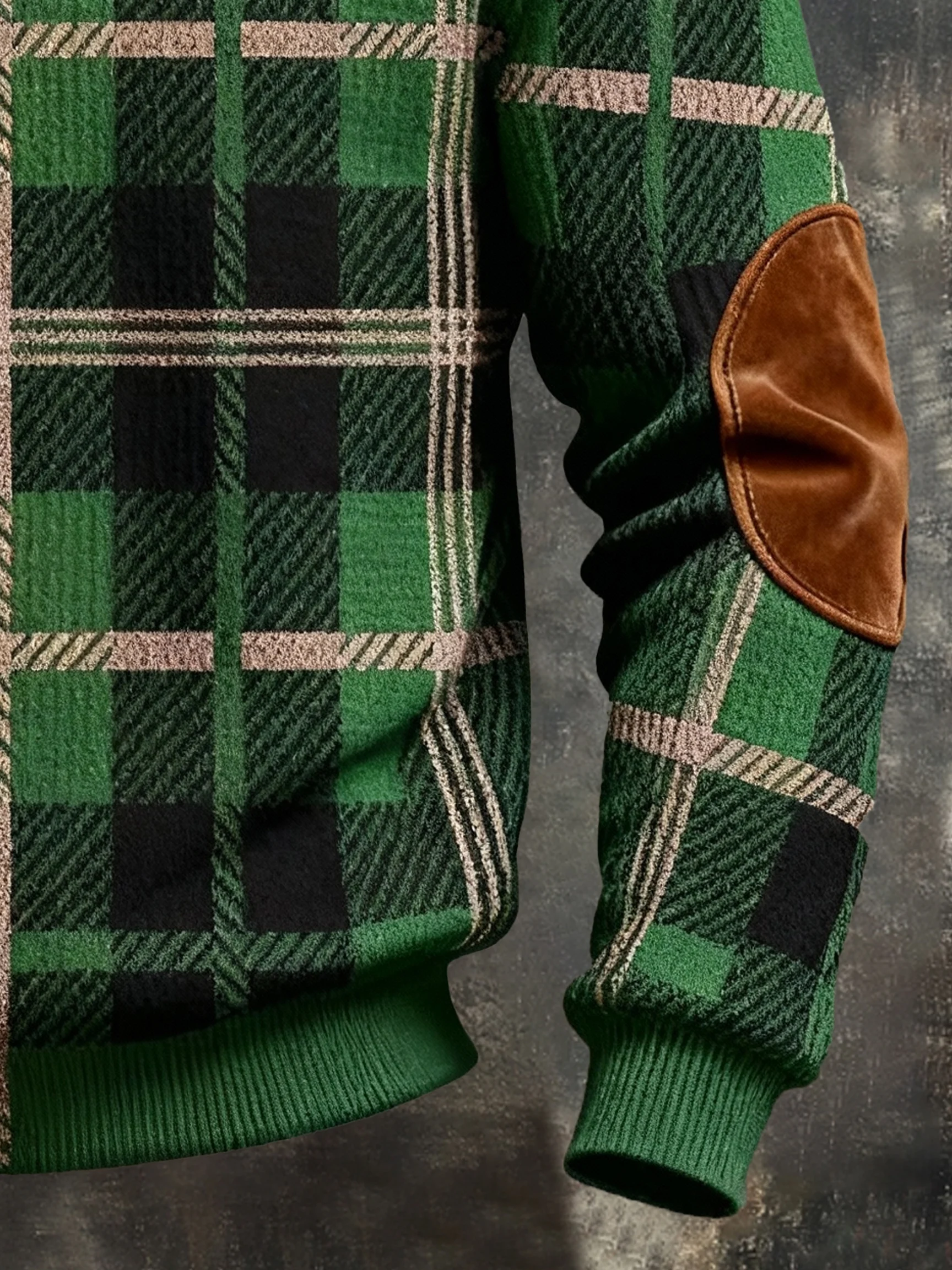 Men's Retro Color Block Print Color-Blocked Zip-Up Sweatshirt