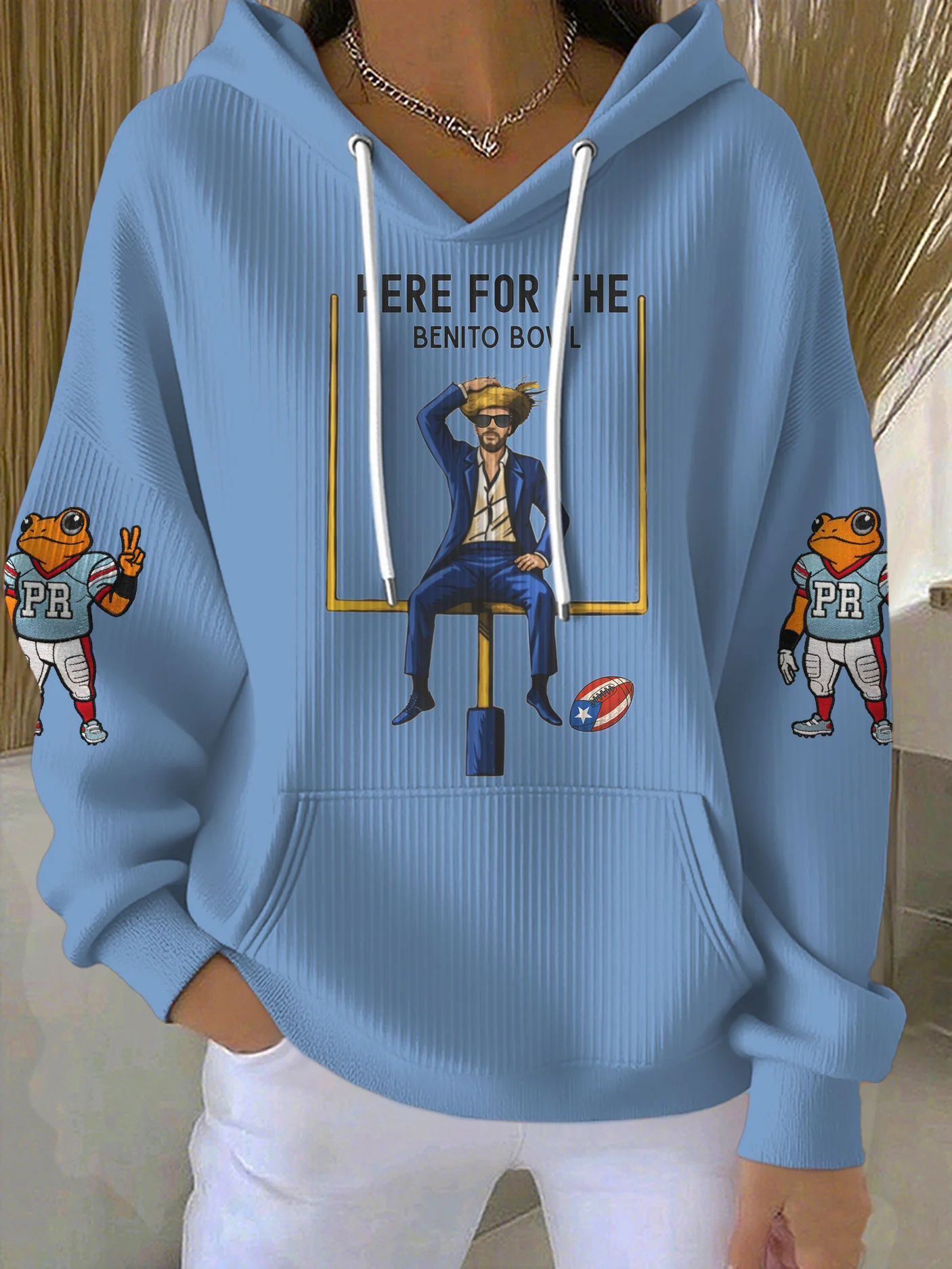 Women's Puerto Rico Print Casual Hoodies