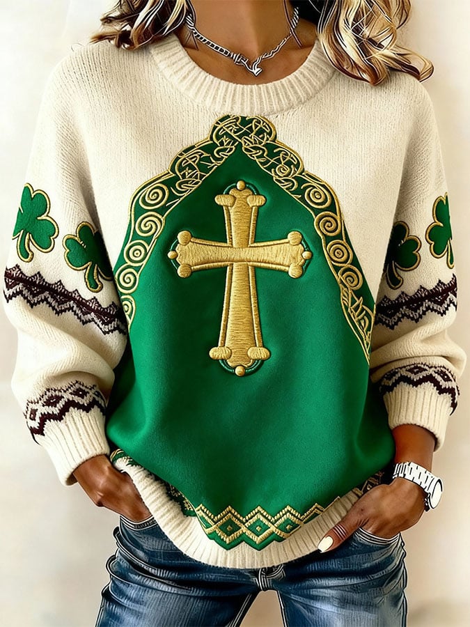 Women'S Casual Print Long-Sleeved Top