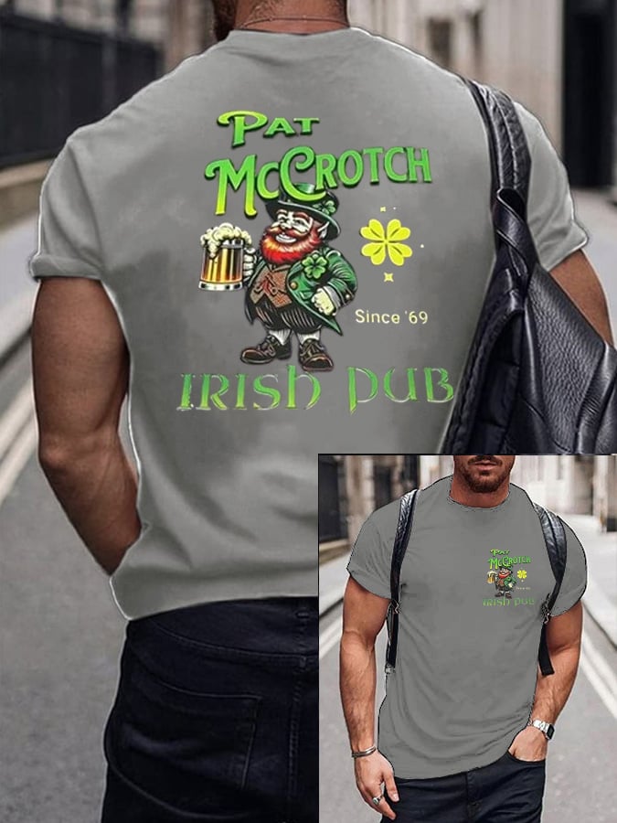 Men's St. Patrick's Day Printed Casual Crew Neck T-shirt