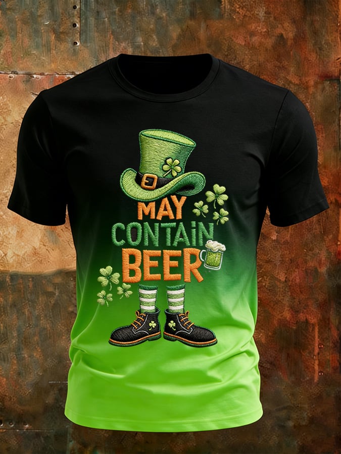 Men's St. Patrick's Day Printed Gradient Top