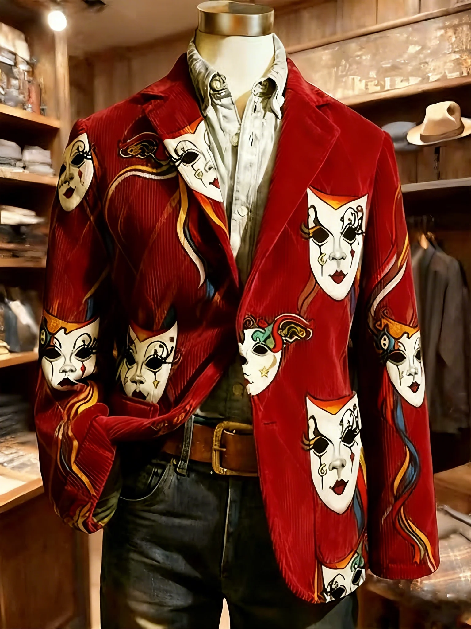 Mardi Gras Men's Vintage Casual Corduroy Blazer