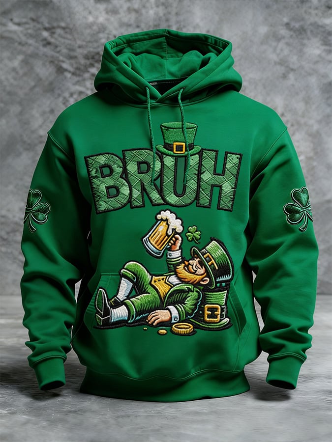 Men's Winter St. Patrick's Day Printed Hoodie