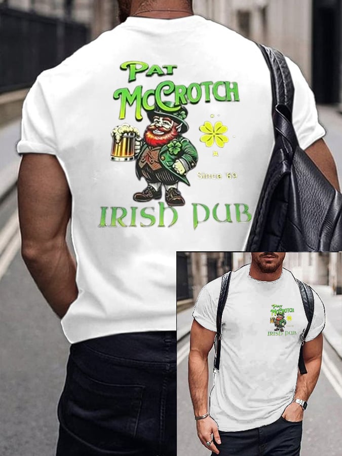 Men's St. Patrick's Day Printed Casual Crew Neck T-shirt