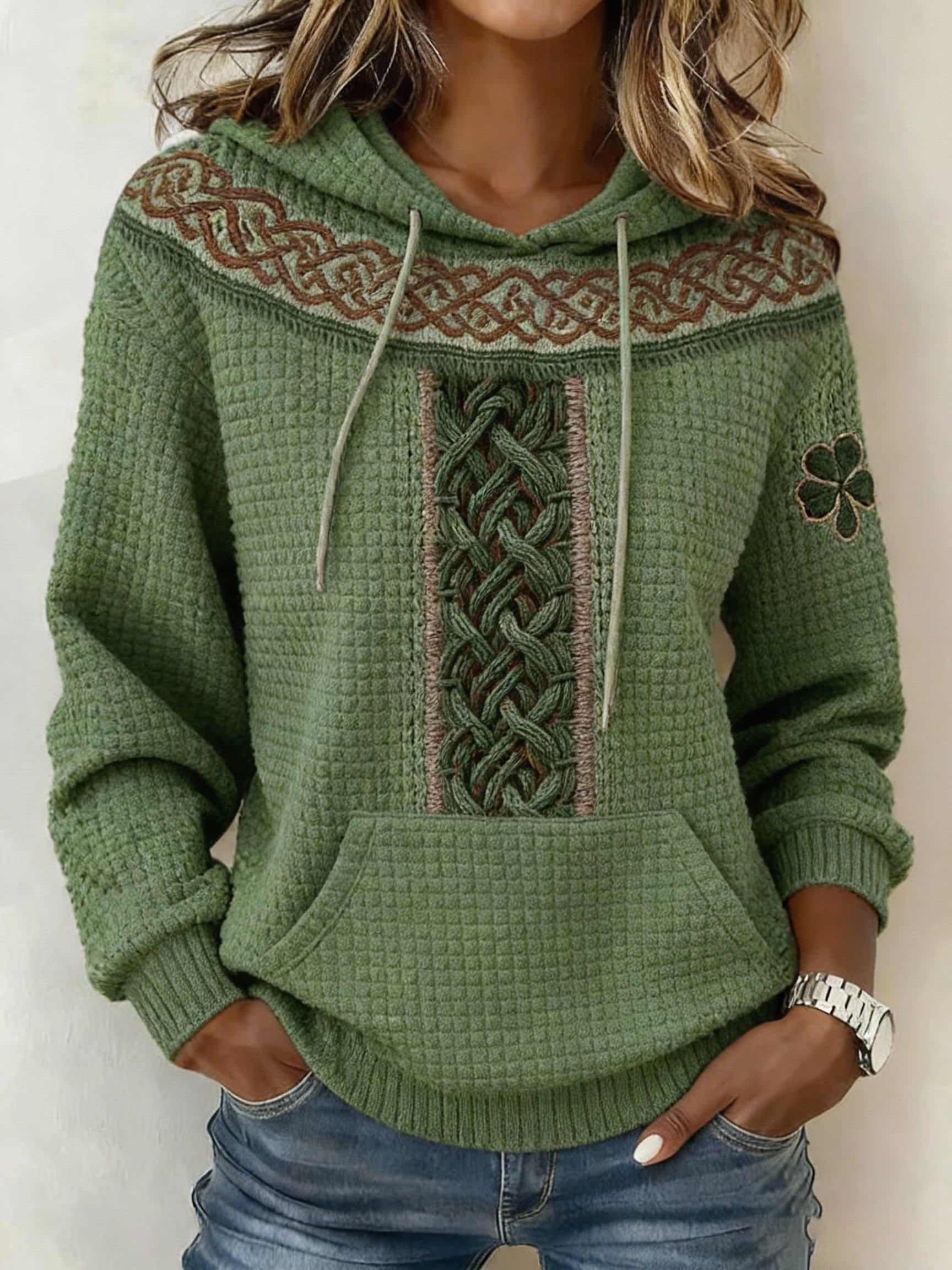 Women's St. Patrick's Day Shamrock Art Print Hoodie