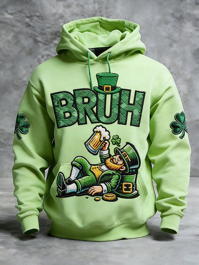 Men's Winter St. Patrick's Day Printed Hoodie