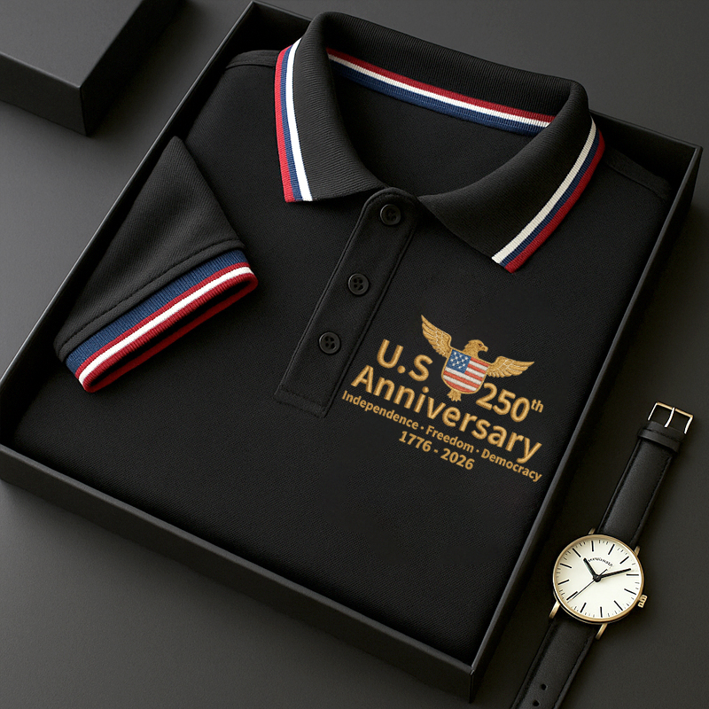 US 250th Anniversary Print Men's Polo Shirt
