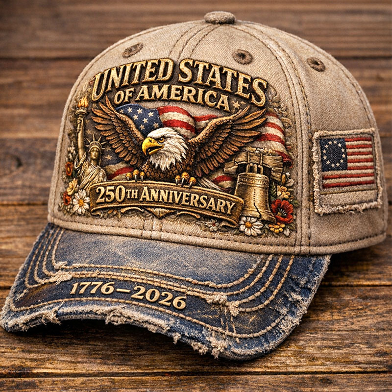 US 250th Anniversaryn Printed Hat