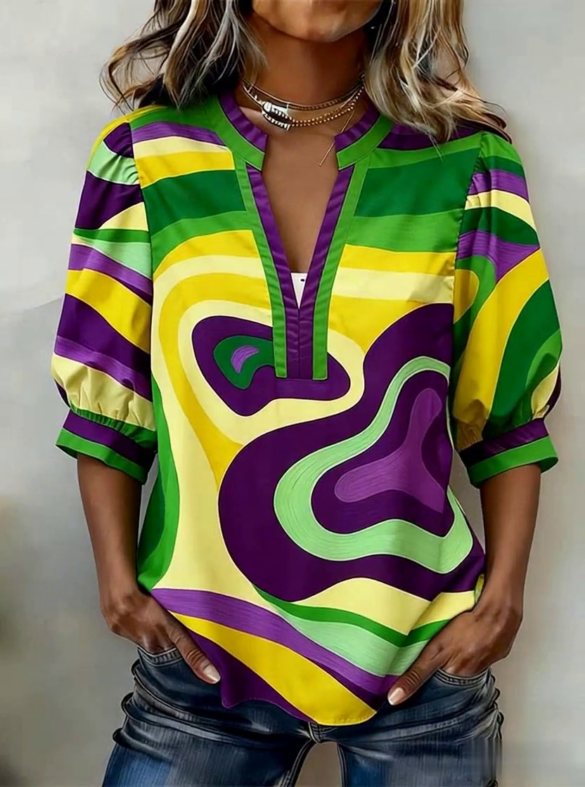 Women'S Casual Printed Shirt With Unique Design