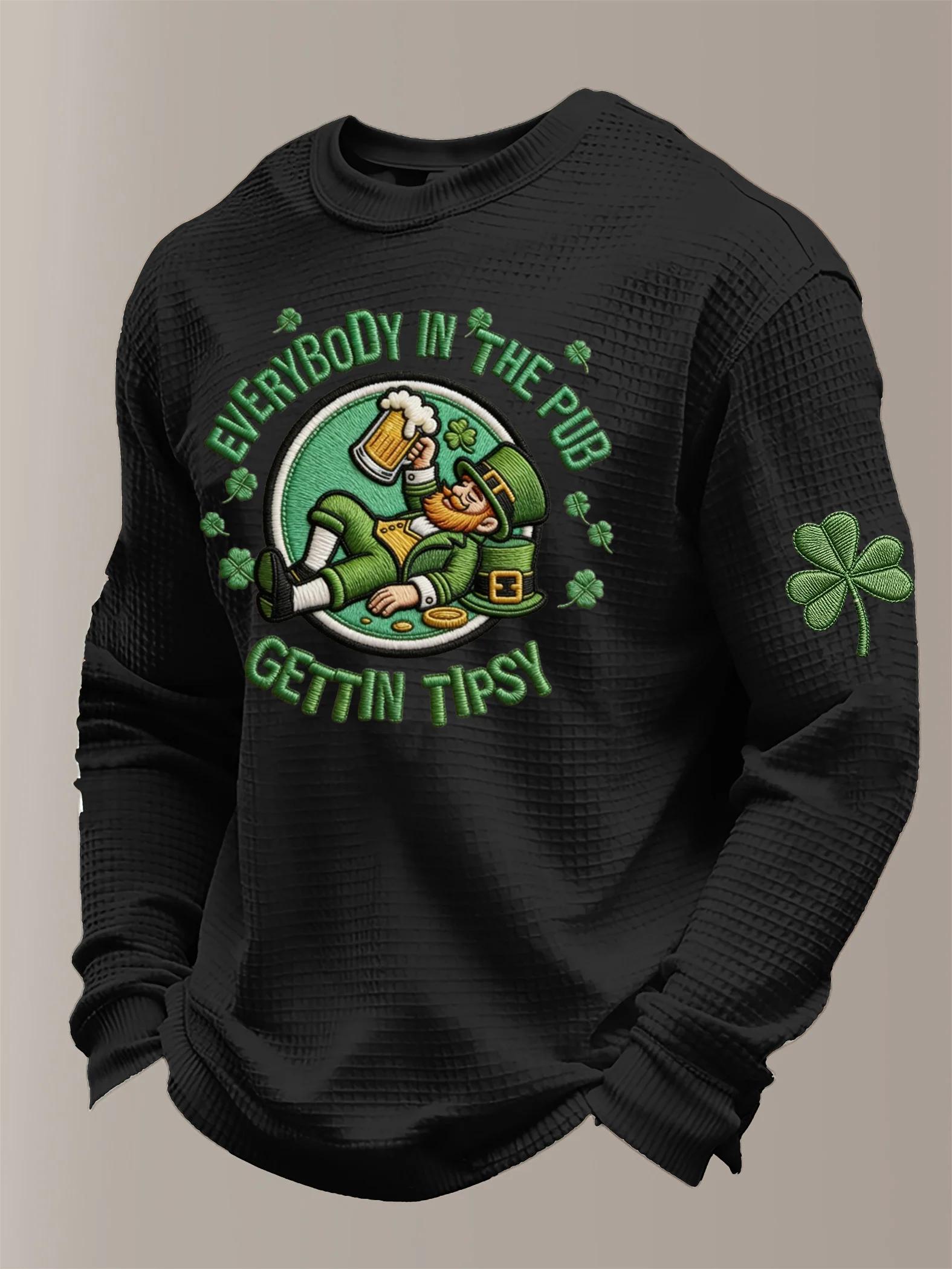 Men's St. Patrick's Day Printed Long-Sleeved T-shirt