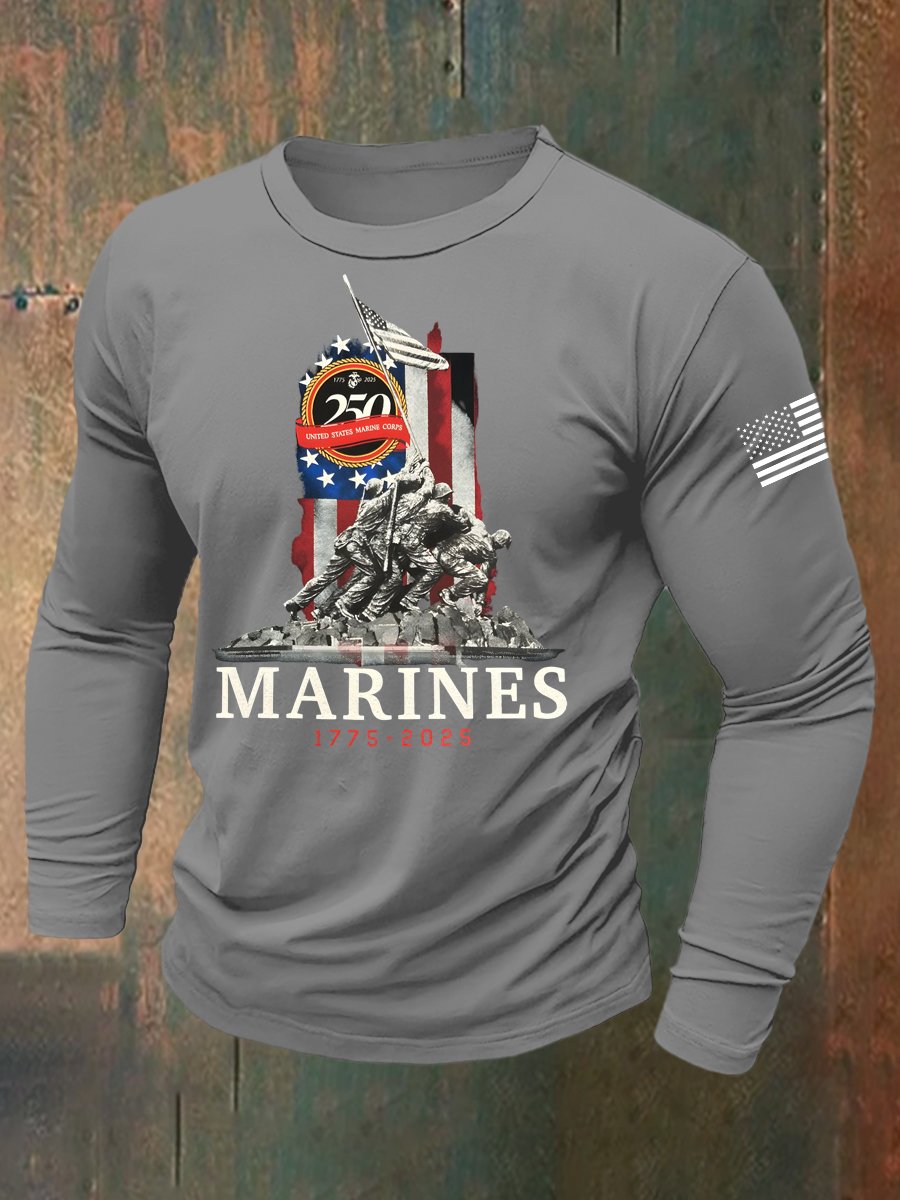 Men's Retro American 250th Anniversary Long-Sleeved T-Shirt