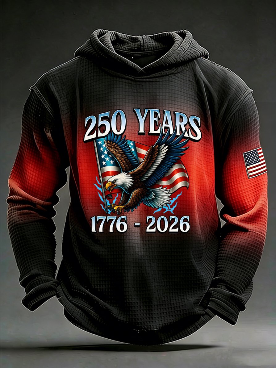 Men's Retro Marine Corps 250th Anniversary Waffle Hoodie