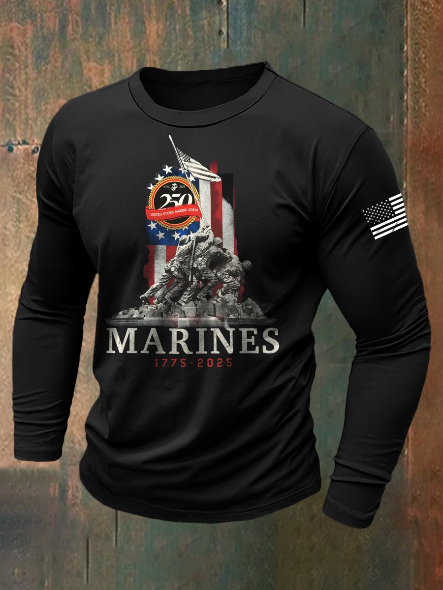 Men's Retro American 250th Anniversary Long-Sleeved T-Shirt