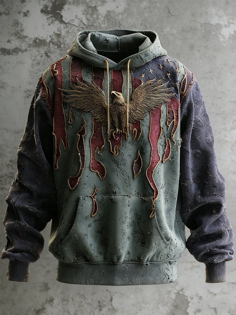 Men's Retro US Army's 250th Birthday Print Hoodie