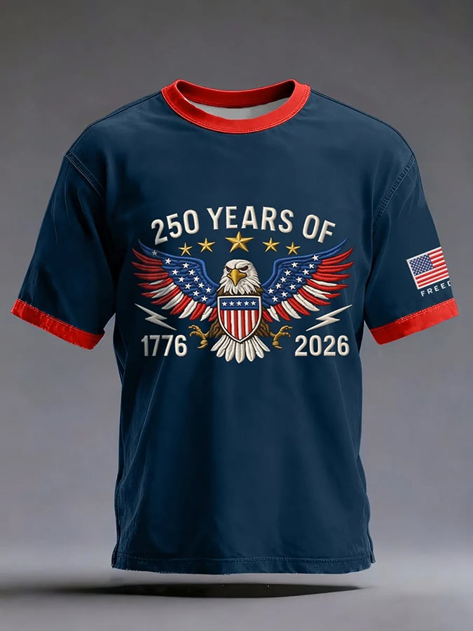 Men's 250th Anniversary of the United States Print Short Sleeve T-shirt