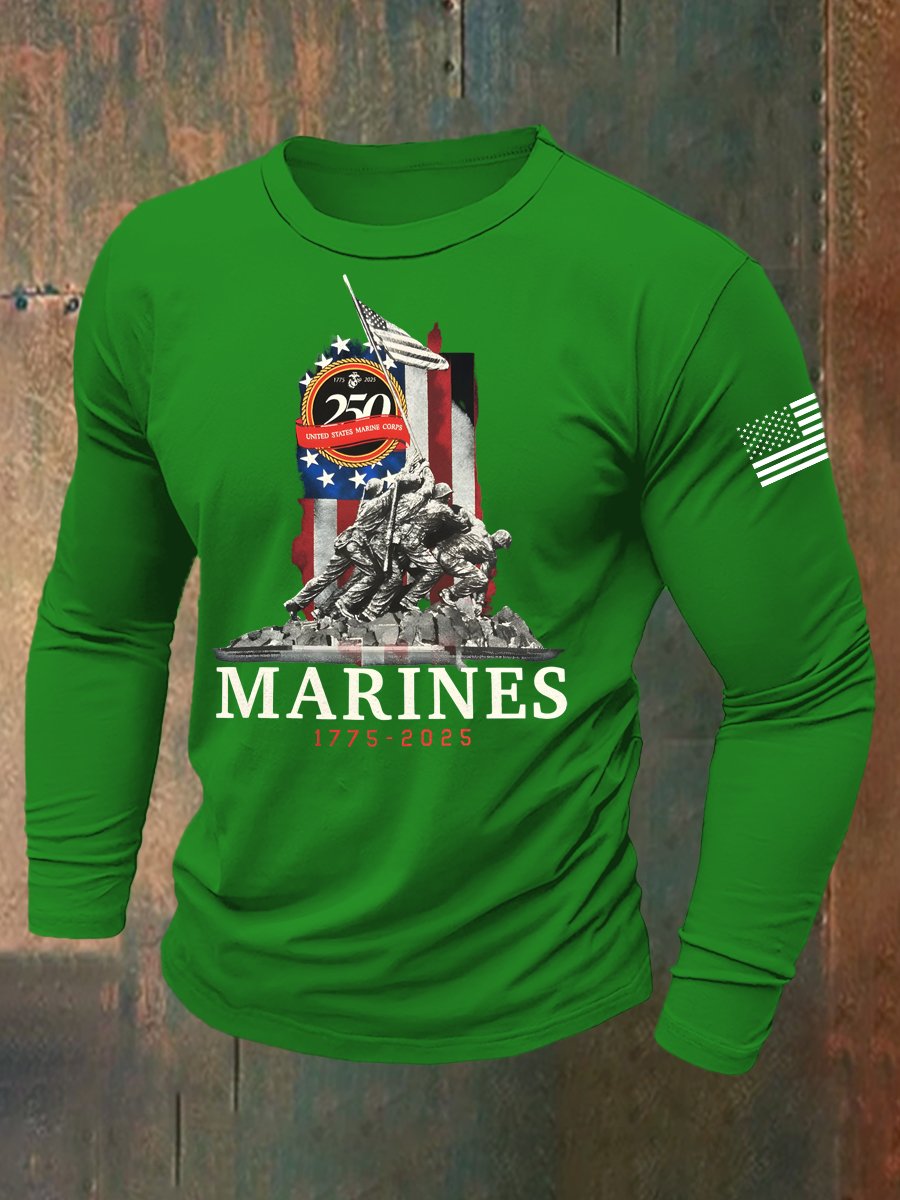 Men's Retro American 250th Anniversary Long-Sleeved T-Shirt