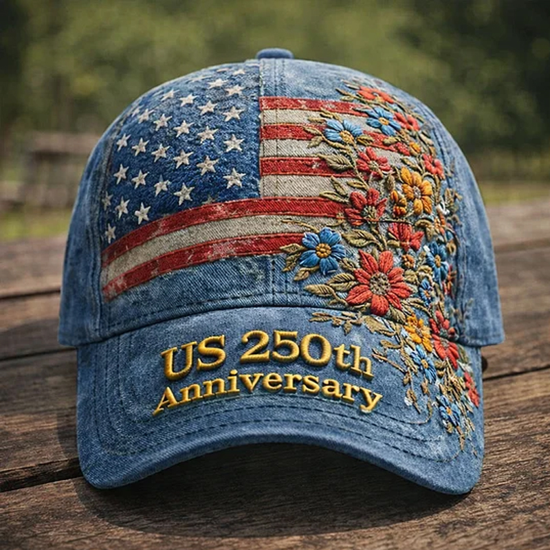 🏆Hand-Embroidered Artisan Cap💖US 250th Anniversary Casual Hat