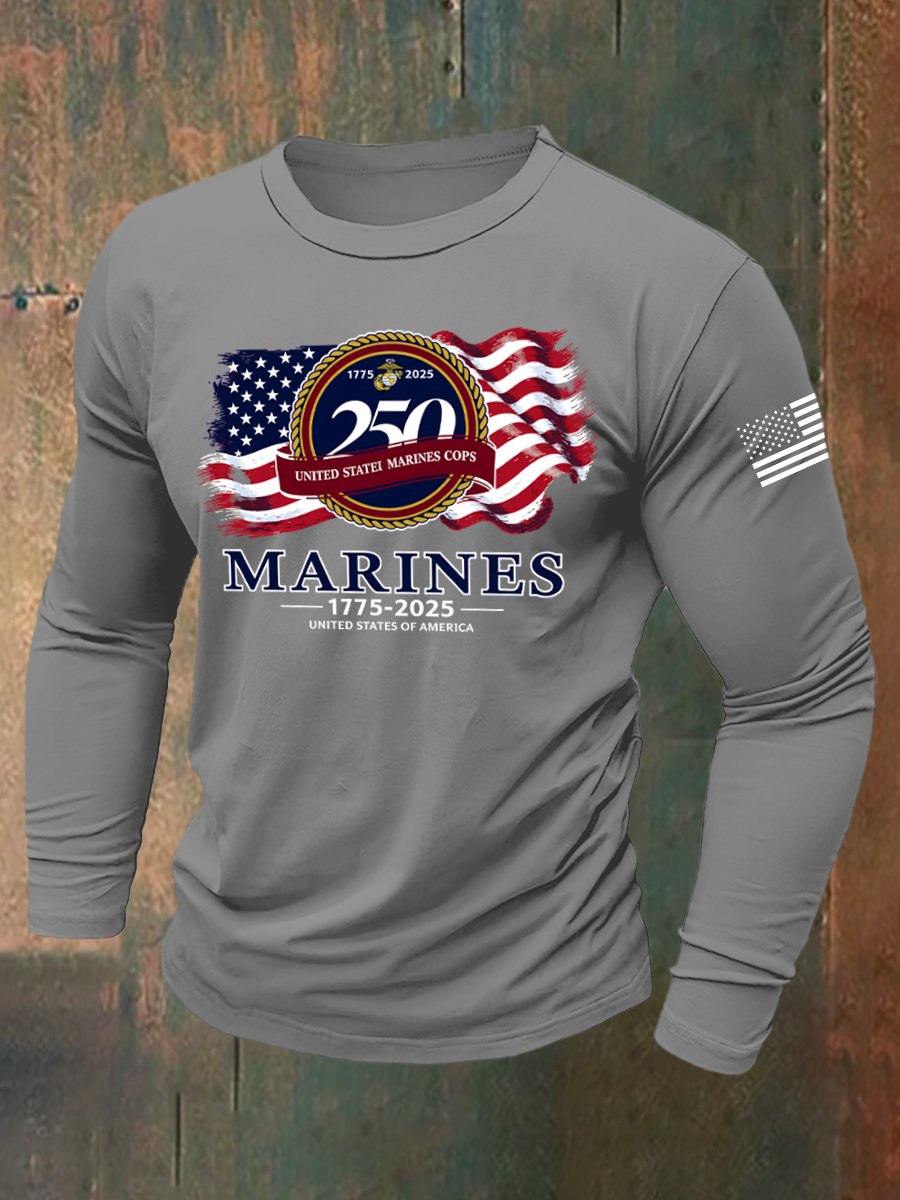 Men's Retro American 250th Anniversary Long-Sleeved T-Shirt