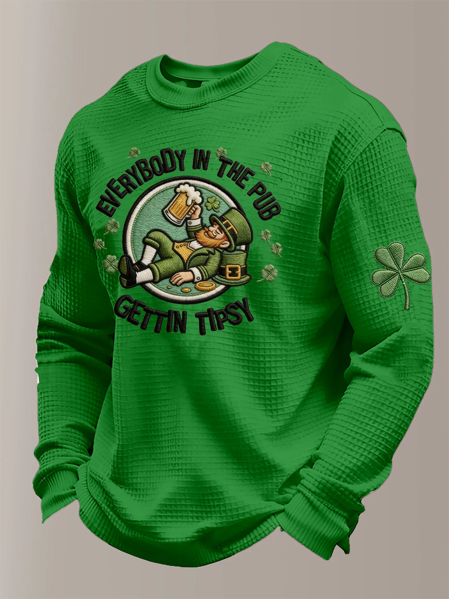 Men's St. Patrick's Day Printed Long-Sleeved T-shirt