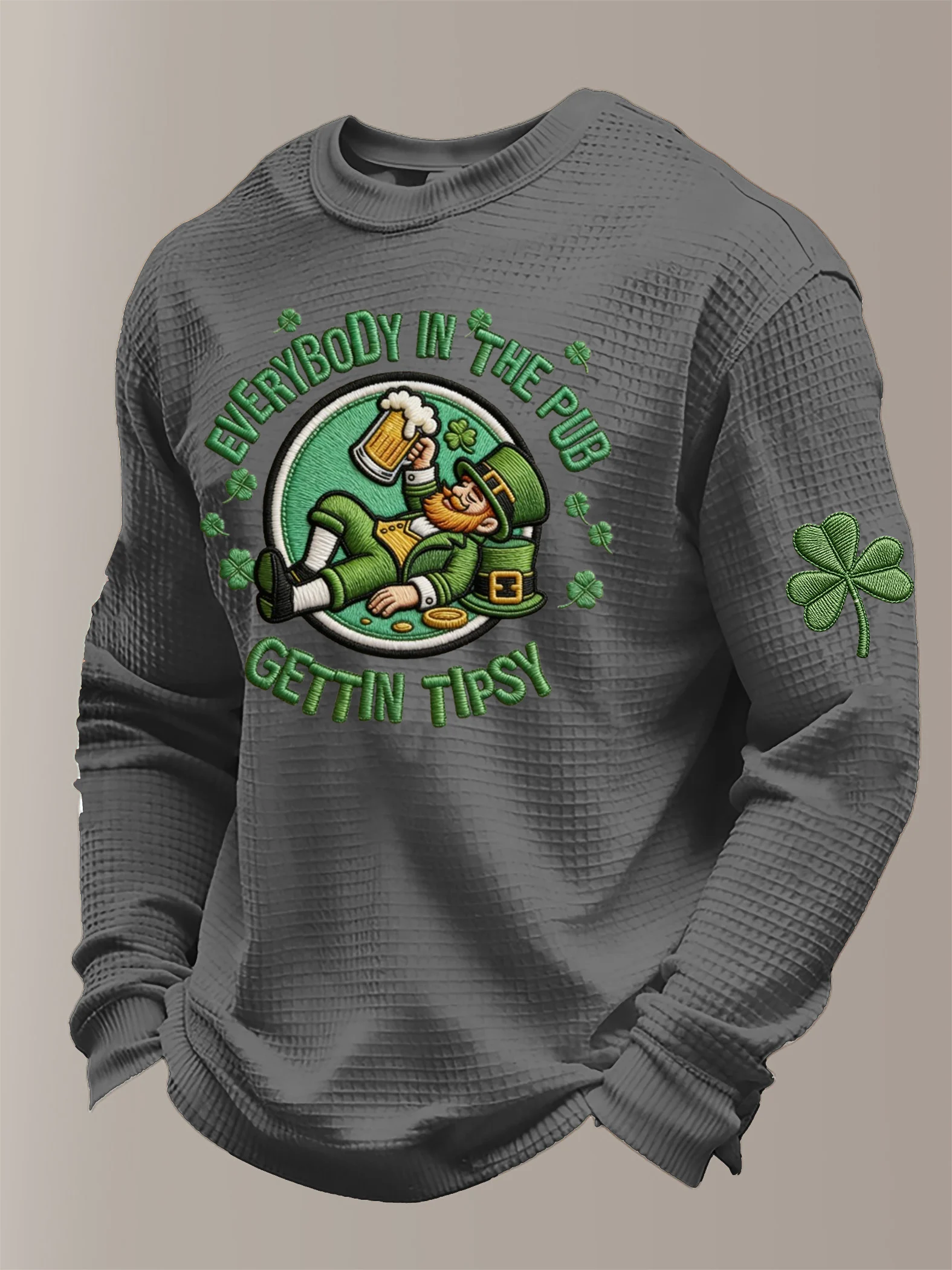 Men's St. Patrick's Day Printed Long-Sleeved T-shirt