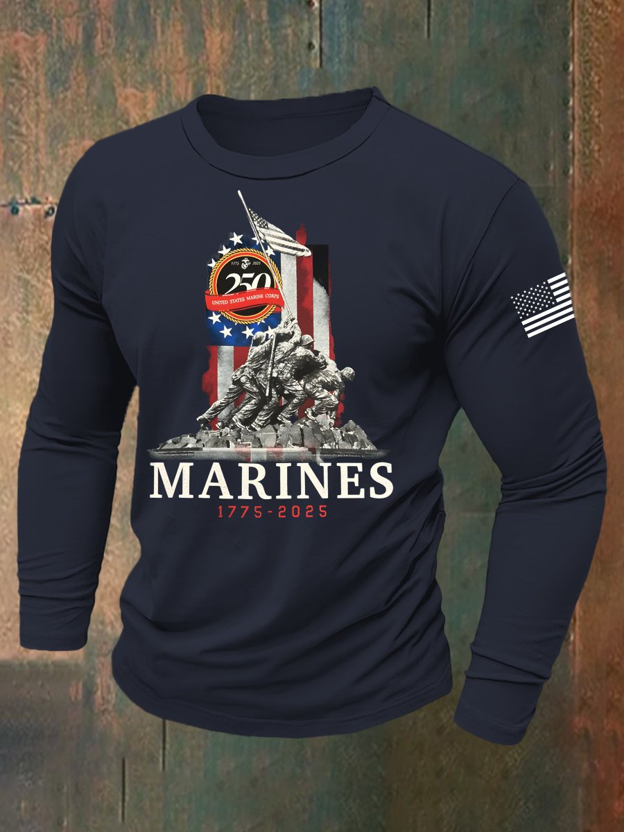 Men's Retro American 250th Anniversary Long-Sleeved T-Shirt