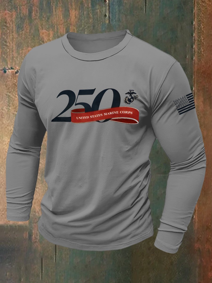 Men's Retro American 250th Anniversary Long-Sleeved T-Shirt