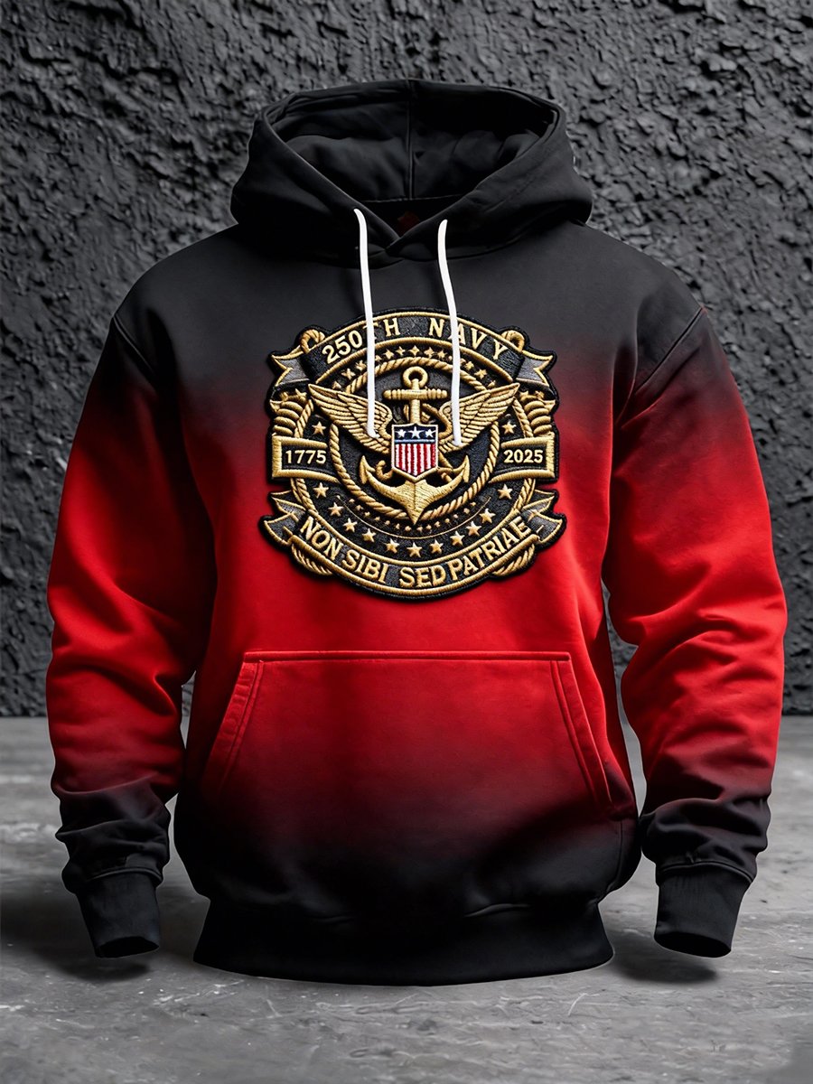 Men's Retro US Navy 250th Anniversary Gradient Hoodie