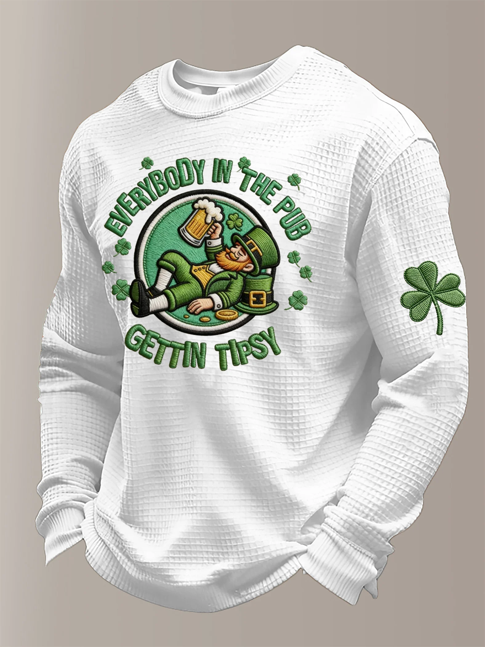 Men's St. Patrick's Day Printed Long-Sleeved T-shirt