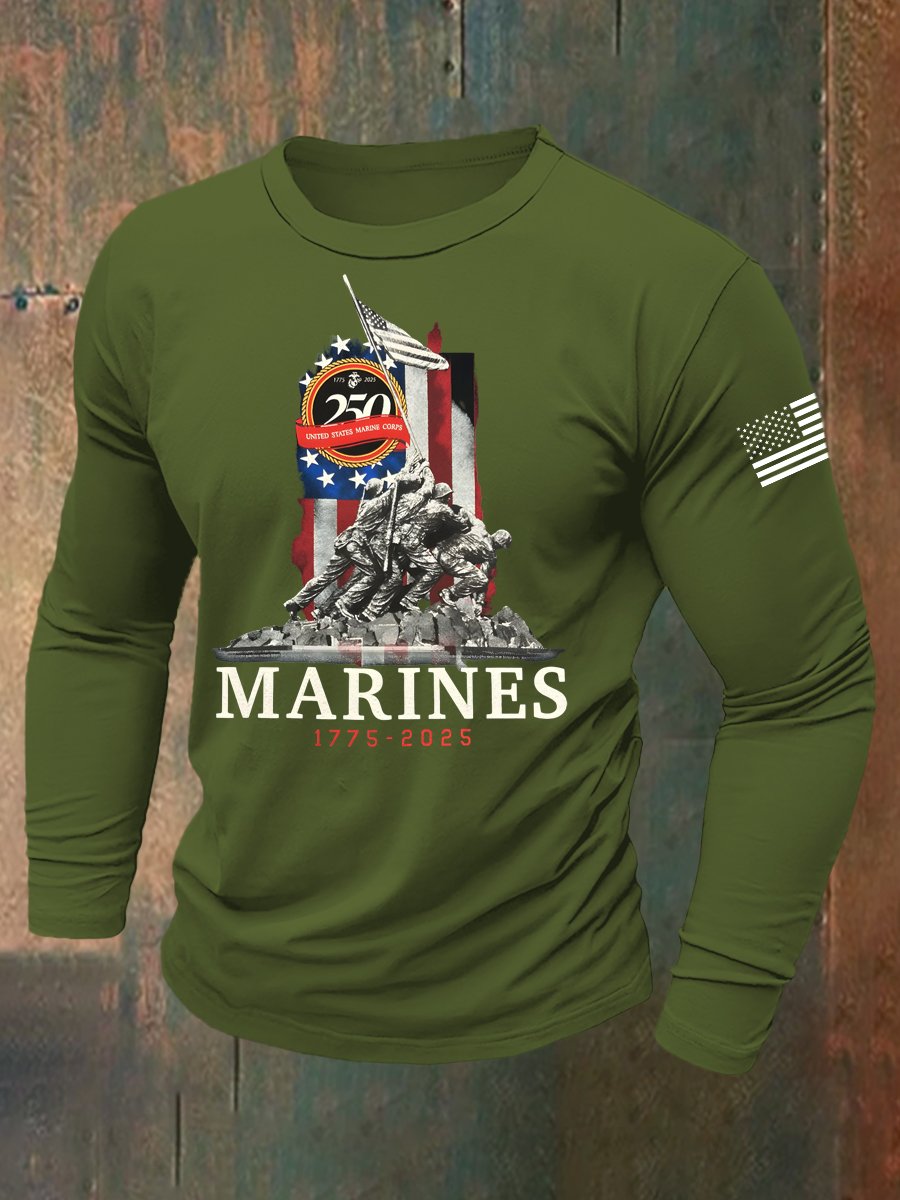 Men's Retro American 250th Anniversary Long-Sleeved T-Shirt