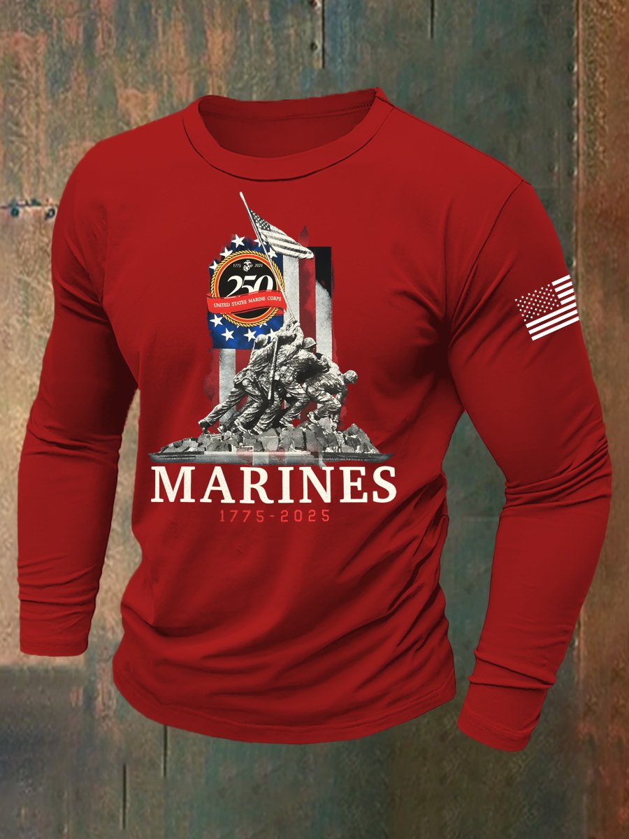 Men's Retro American 250th Anniversary Long-Sleeved T-Shirt