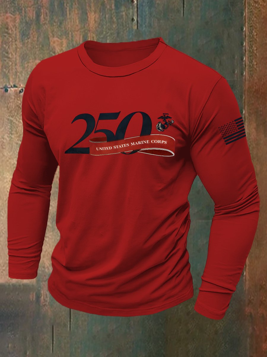 Men's Retro American 250th Anniversary Long-Sleeved T-Shirt